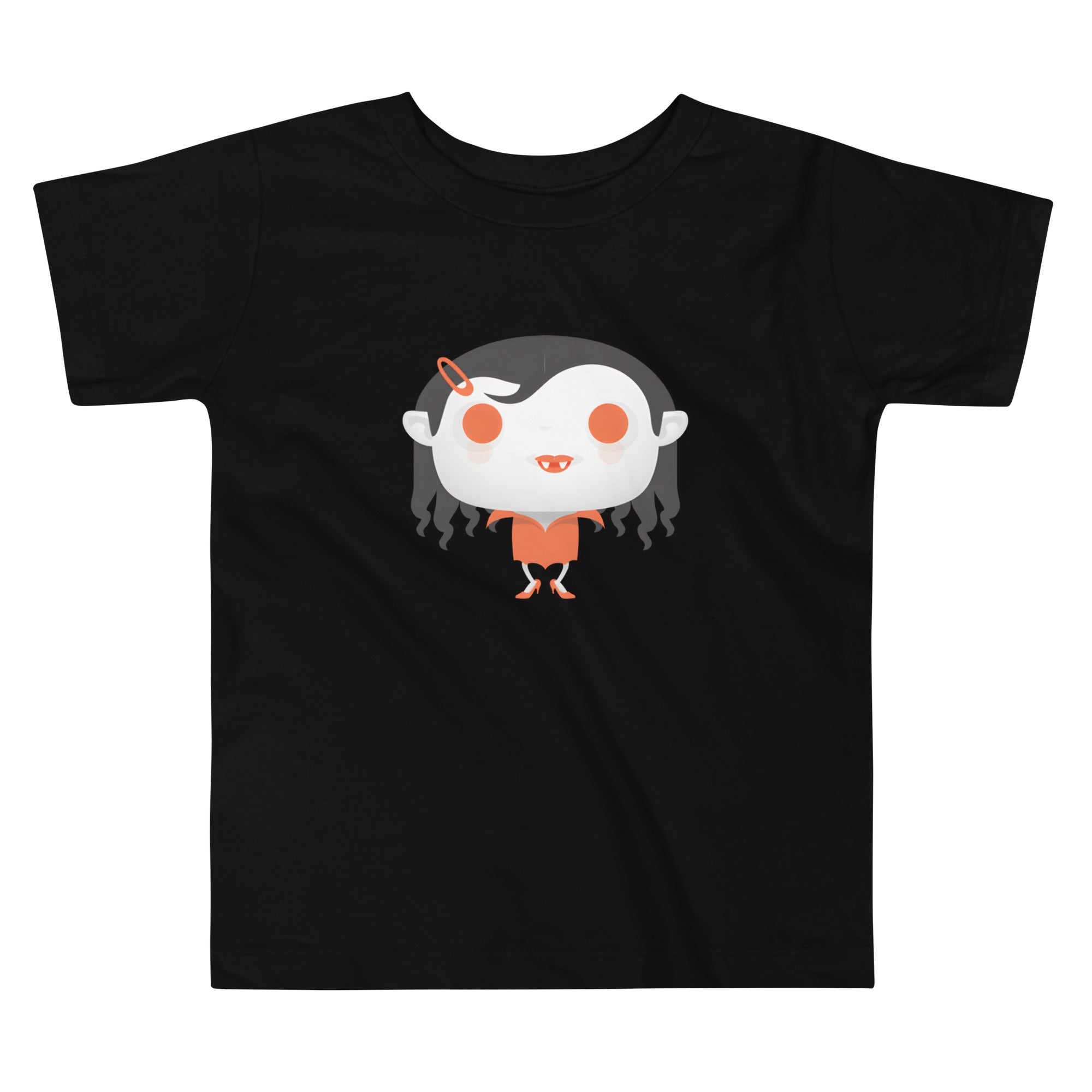 Toddler Short Sleeve Tee-Spooky Halloween Monster-Vampire Girl