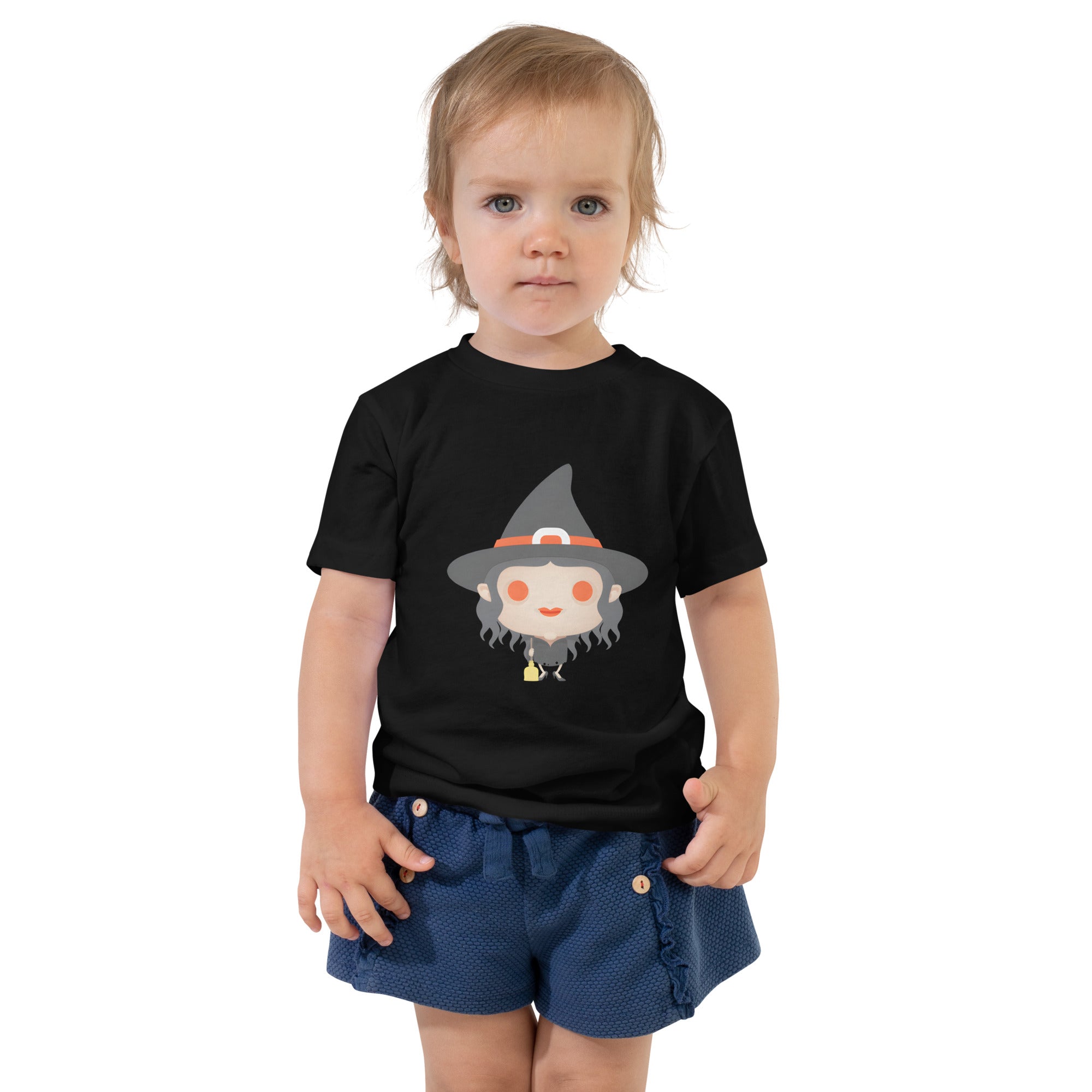 Toddler Short Sleeve Tee-Spooky Halloween Monster-Witch