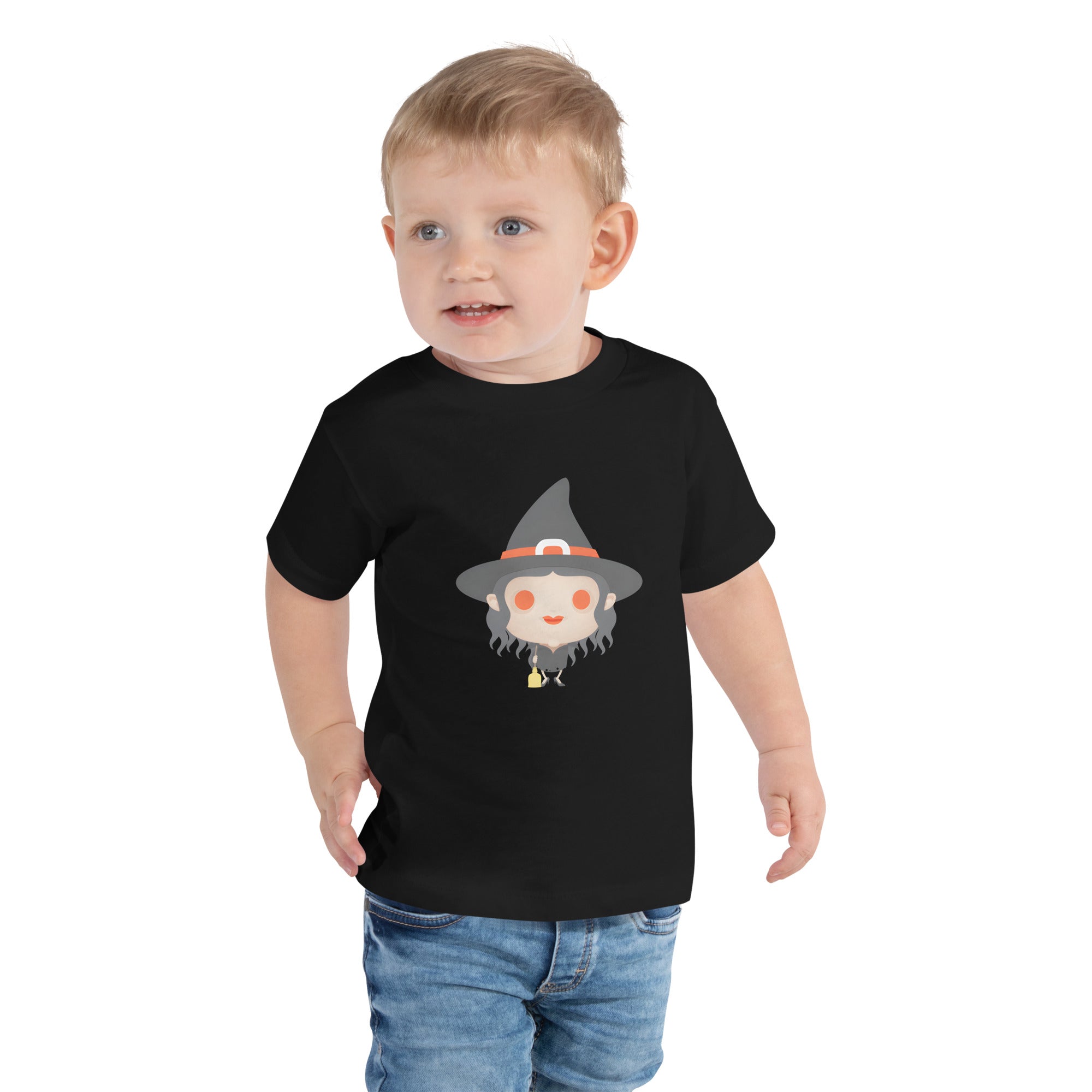 Toddler Short Sleeve Tee-Spooky Halloween Monster-Witch