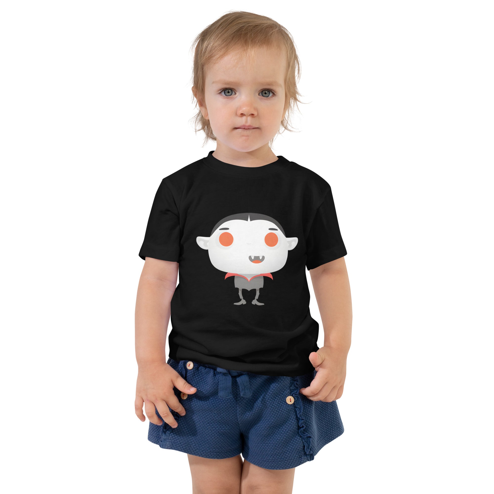 Toddler Short Sleeve Tee-Spooky Halloween Monster-Vampire