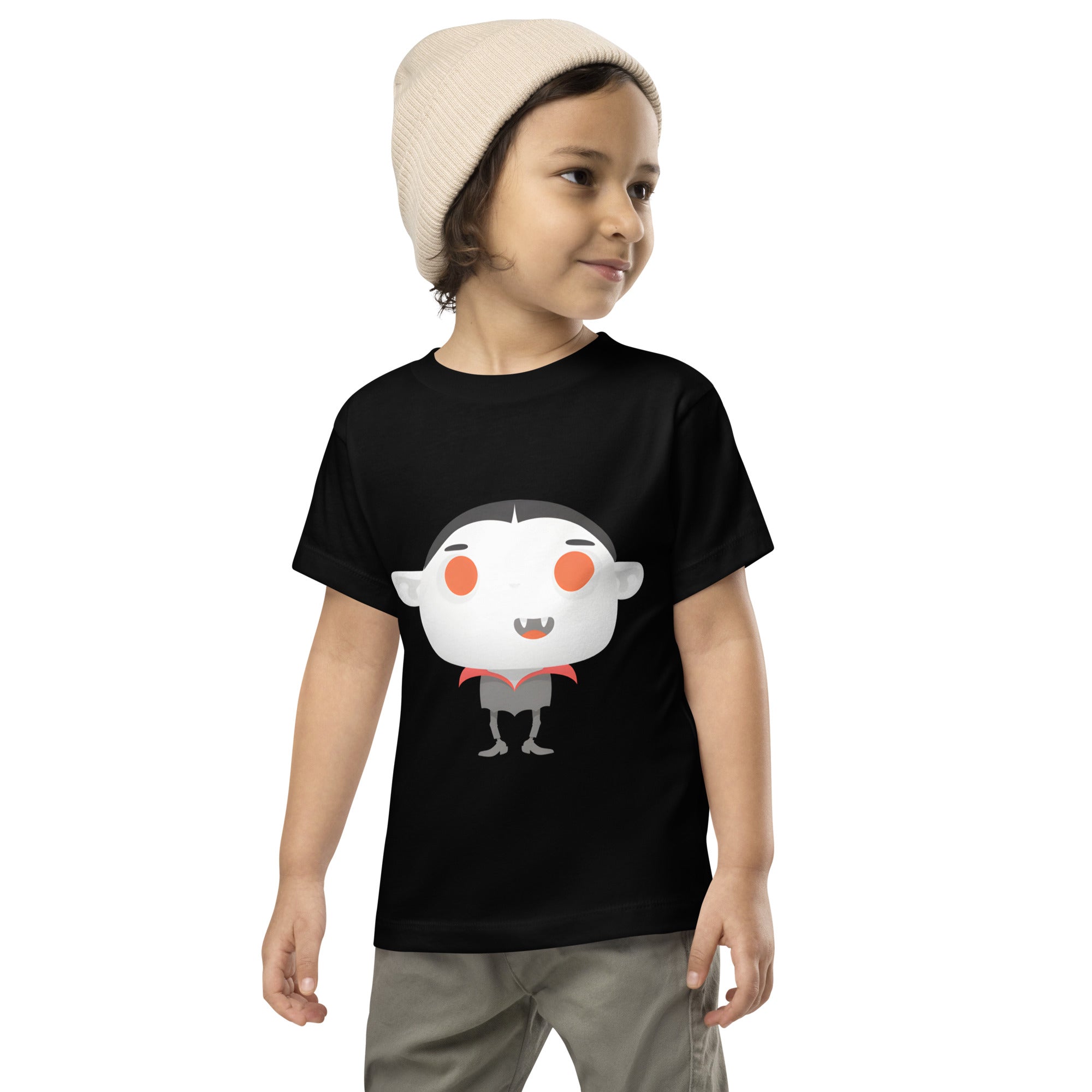 Toddler Short Sleeve Tee-Spooky Halloween Monster-Vampire