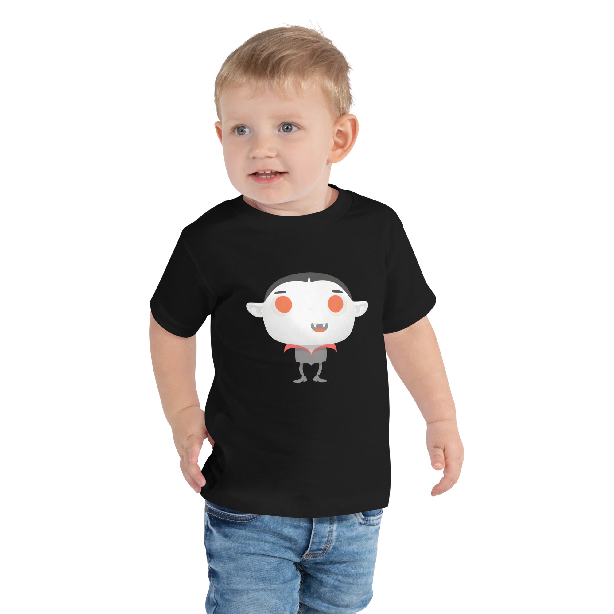 Toddler Short Sleeve Tee-Spooky Halloween Monster-Vampire