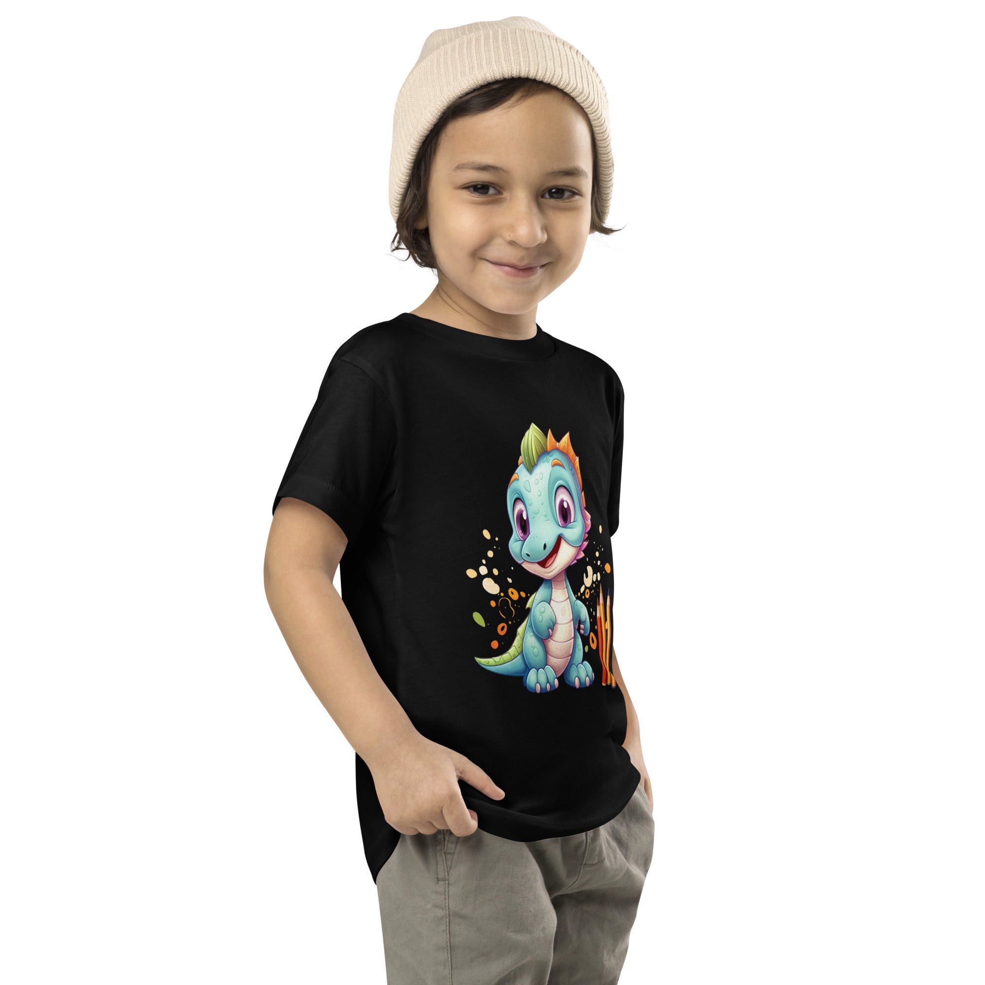 Toddler Short Sleeve Tee- Cute Dinosaur