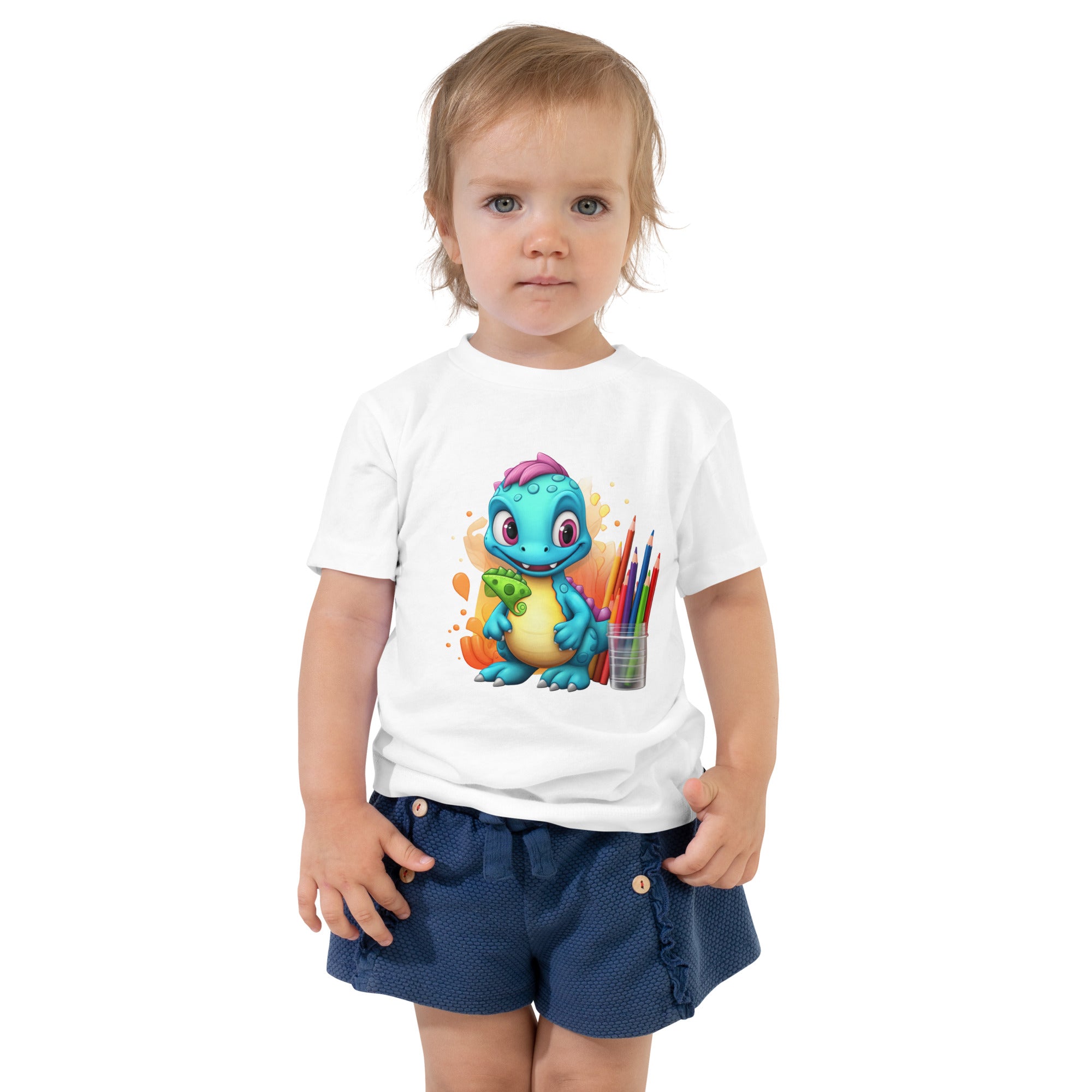 Toddler Short Sleeve Tee- Cute Dinosaur