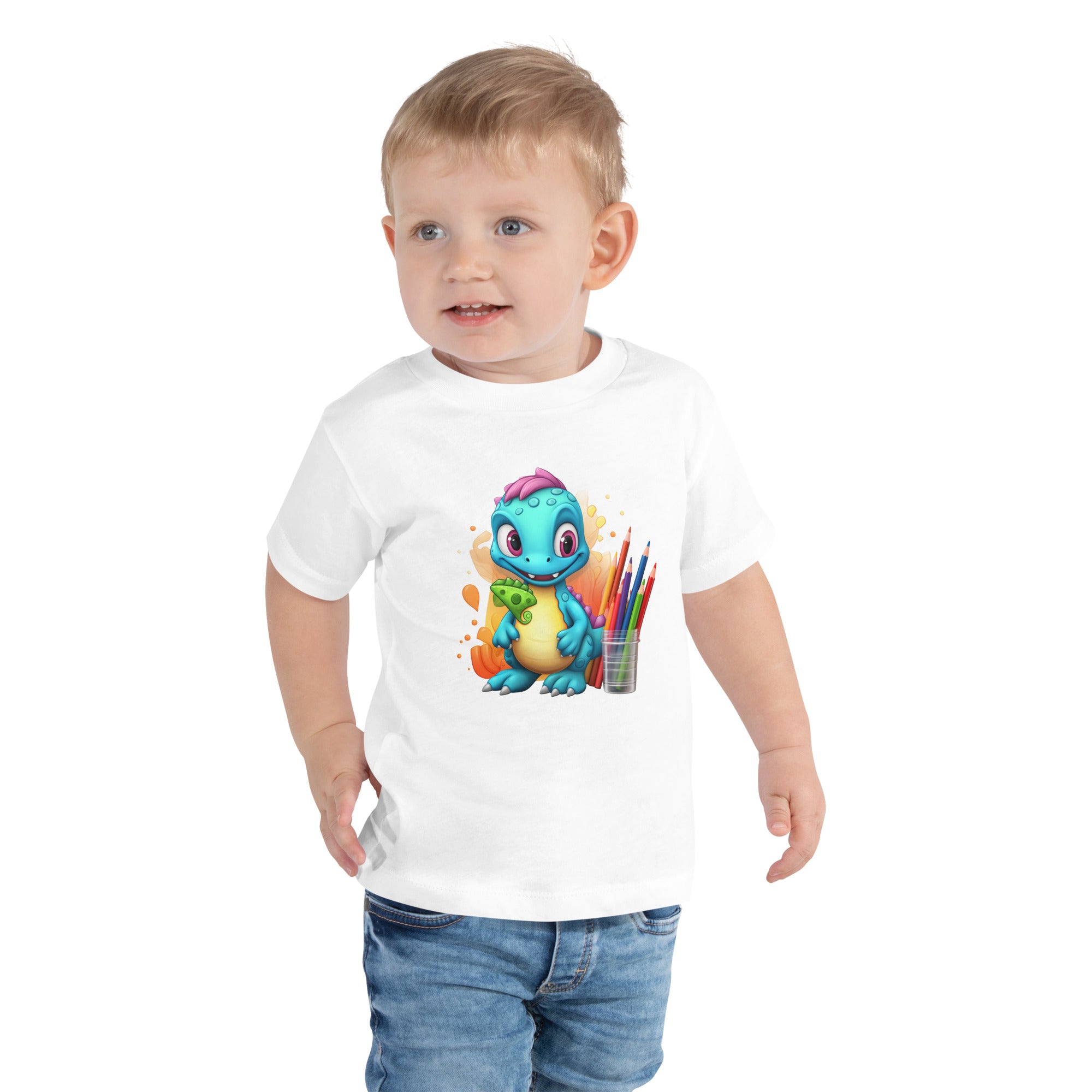 Toddler Short Sleeve Tee- Cute Dinosaur