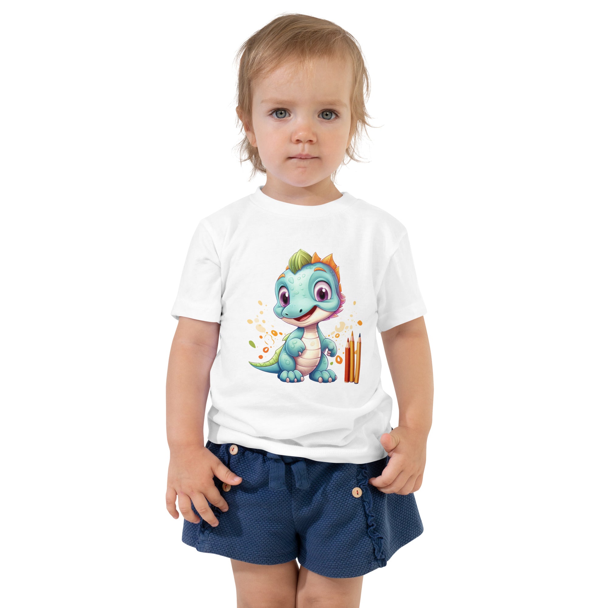 Toddler Short Sleeve Tee- Cute Dinosaur