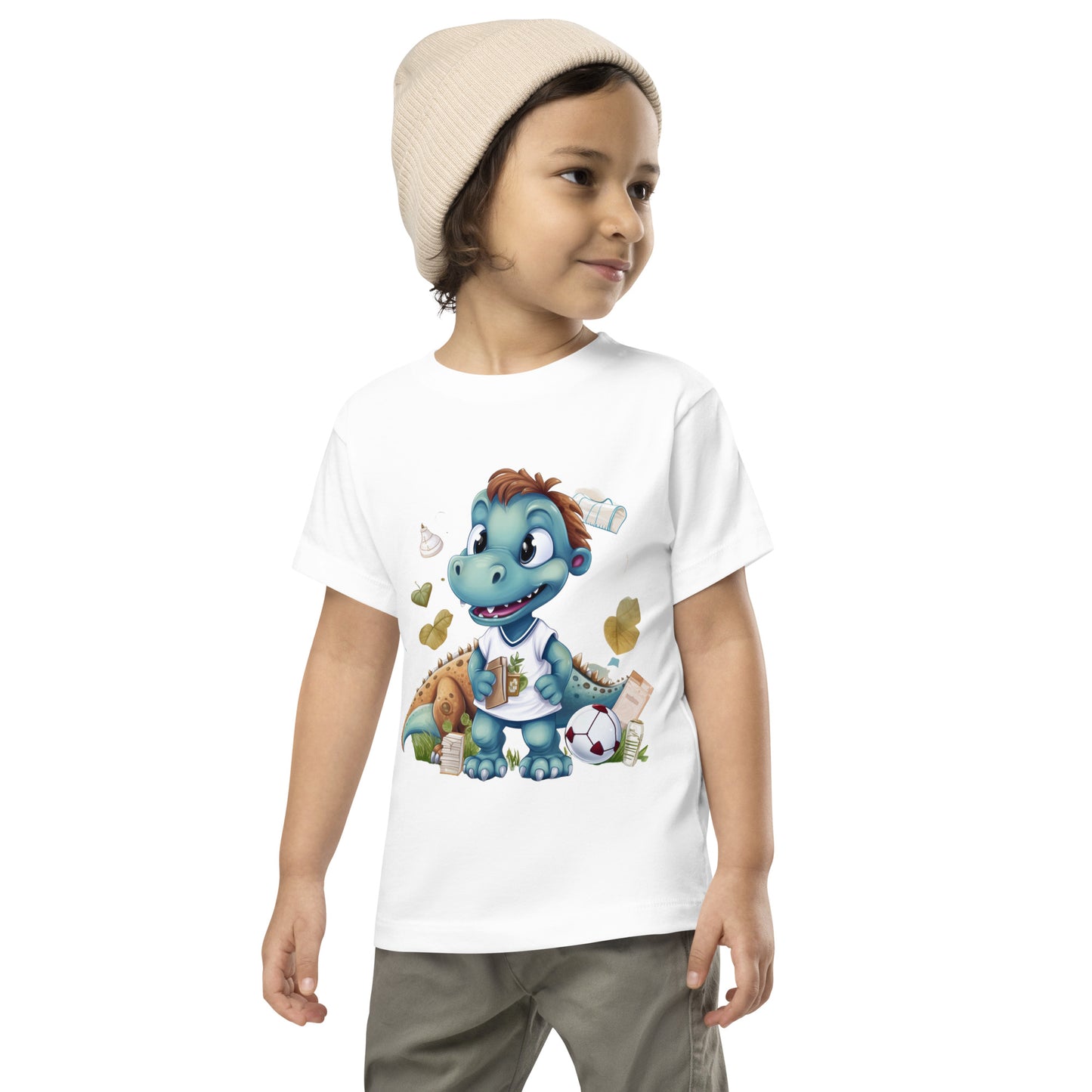 Toddler Short Sleeve Tee- Cute Dinosaur