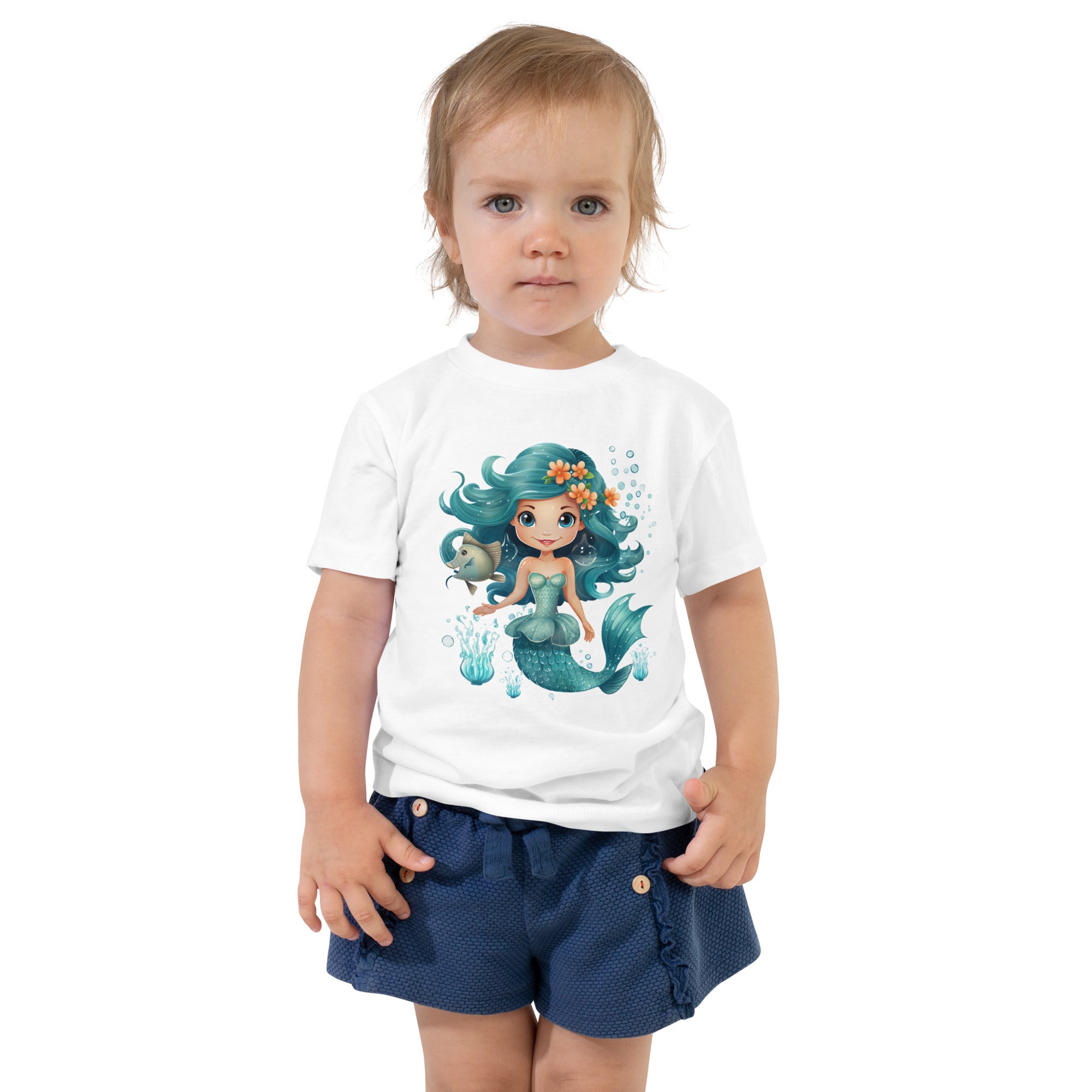 Toddler Short Sleeve Tee- Cute Mermaid