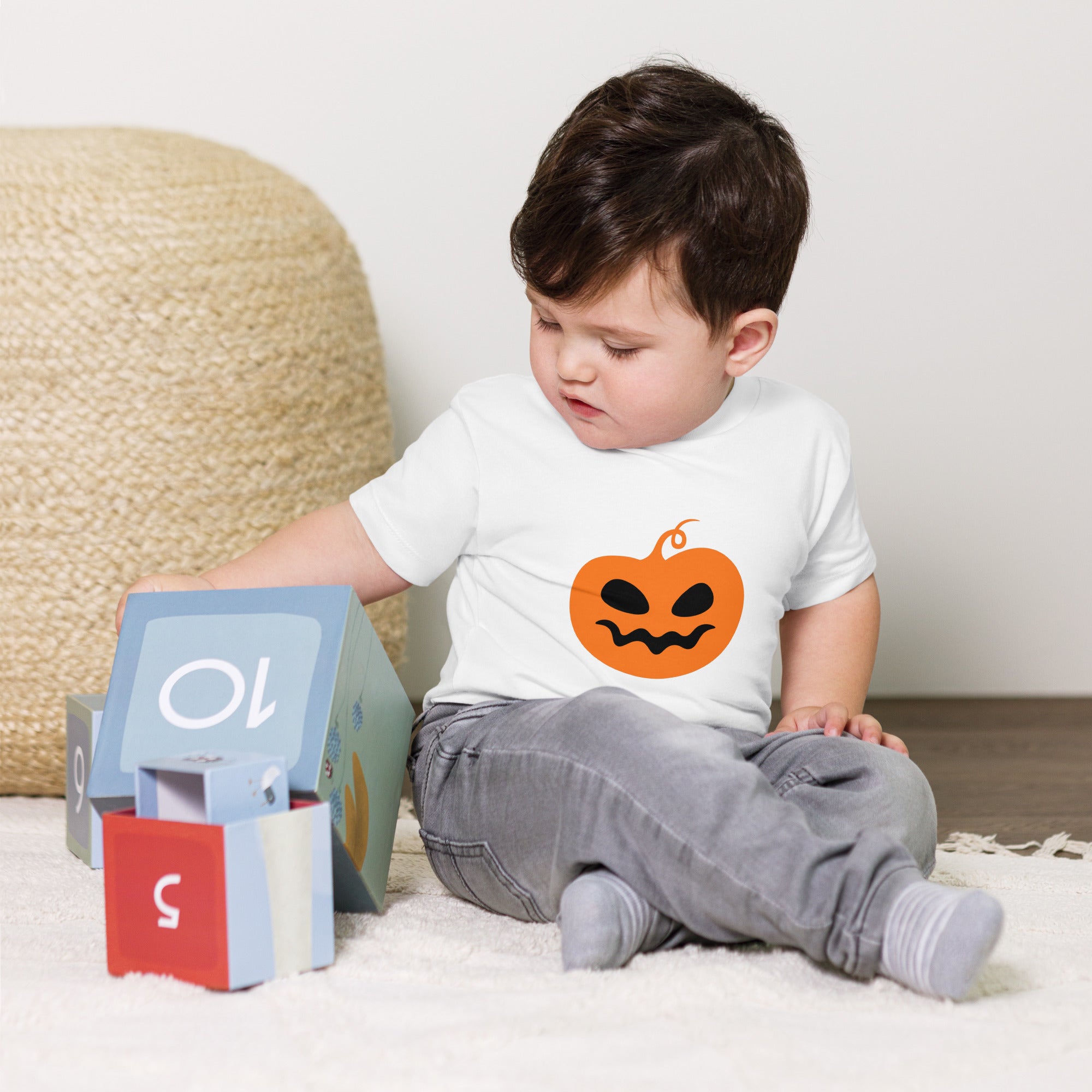 Toddler Short Sleeve Tee-Scary Pumpkin I