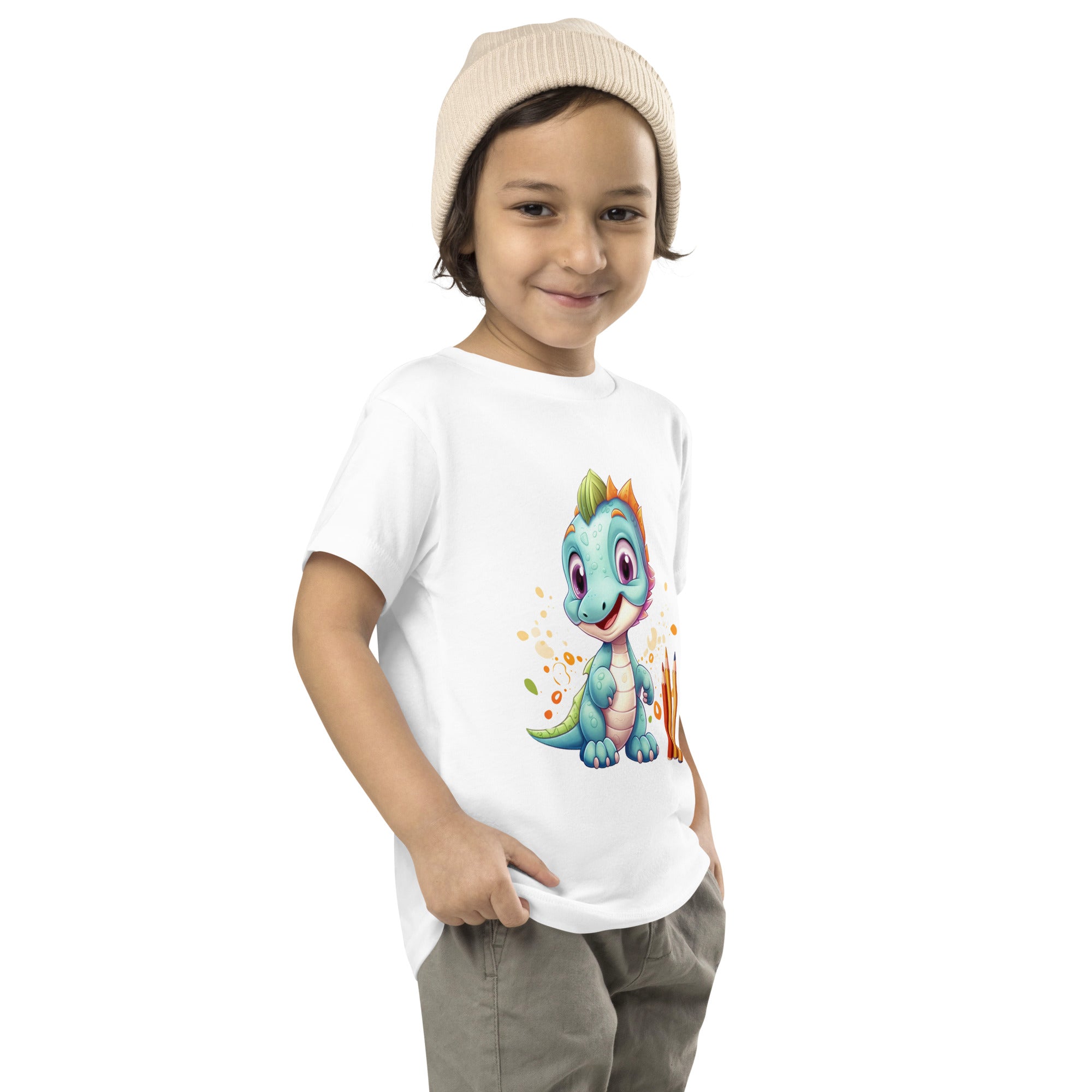 Toddler Short Sleeve Tee- Cute Dinosaur