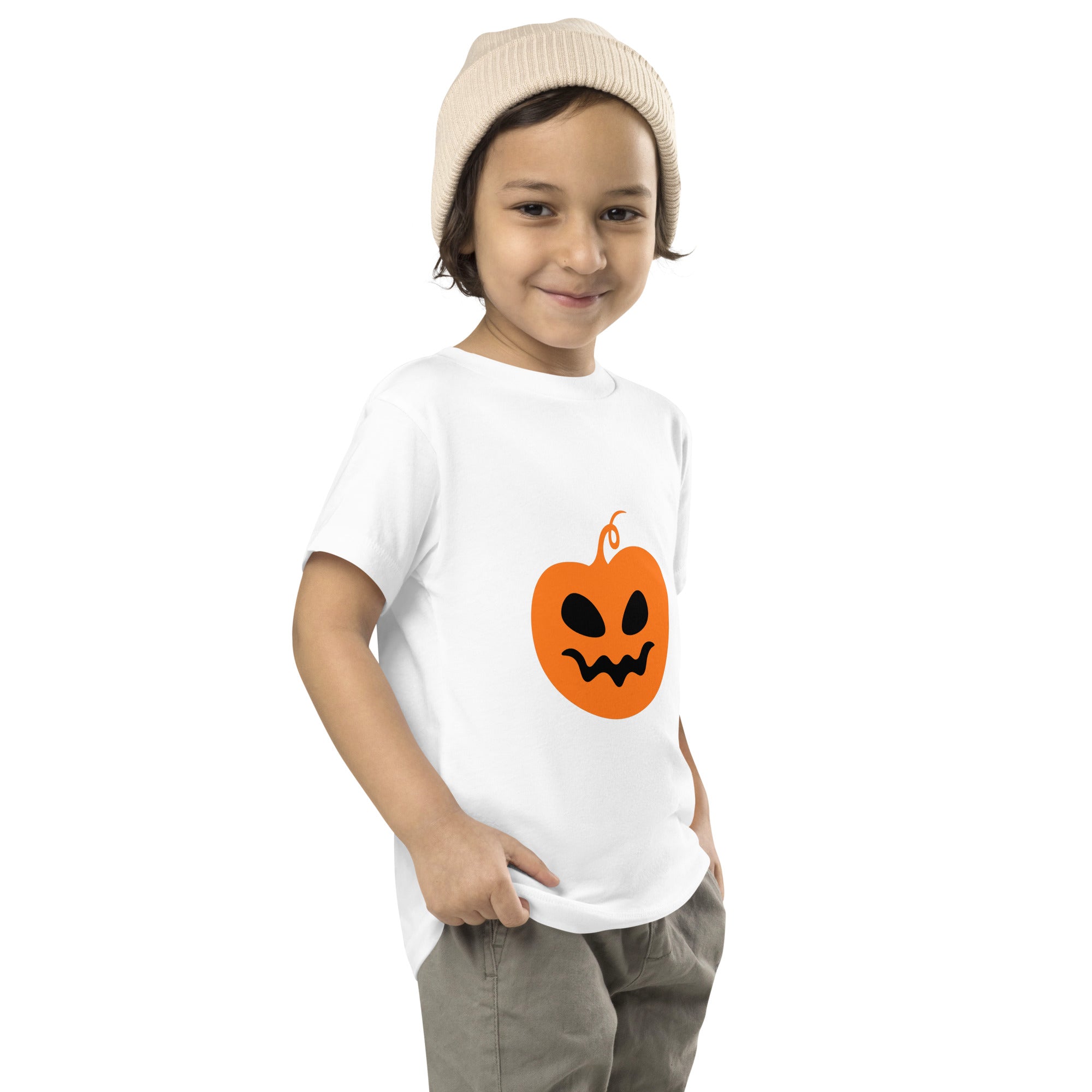 Toddler Short Sleeve Tee-Scary Pumpkin I