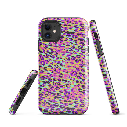Tough Case for iPhone®- Zebra and Leopard Print Pink with Yellow