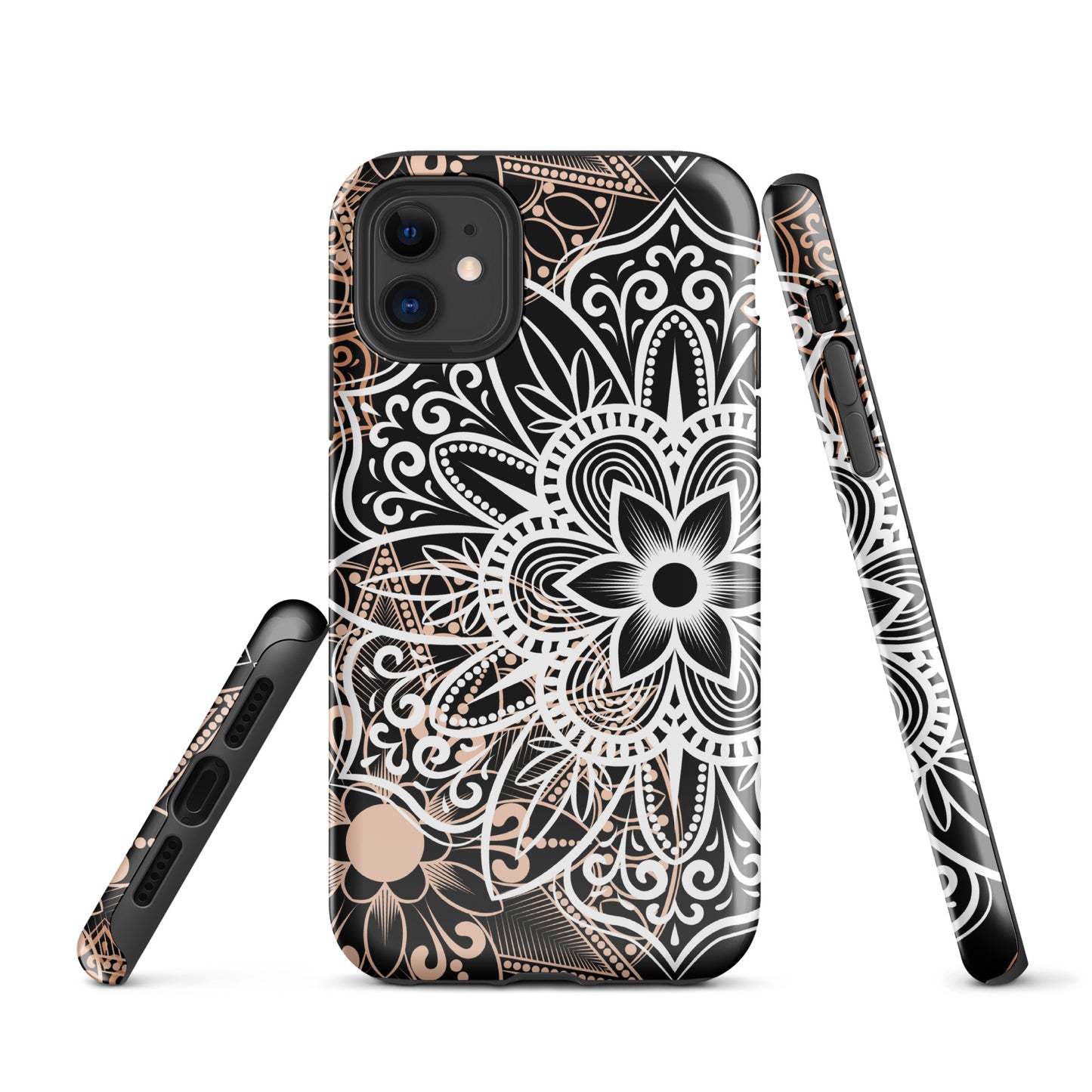 Tough Case for iPhone®- Brown and Black Mandala