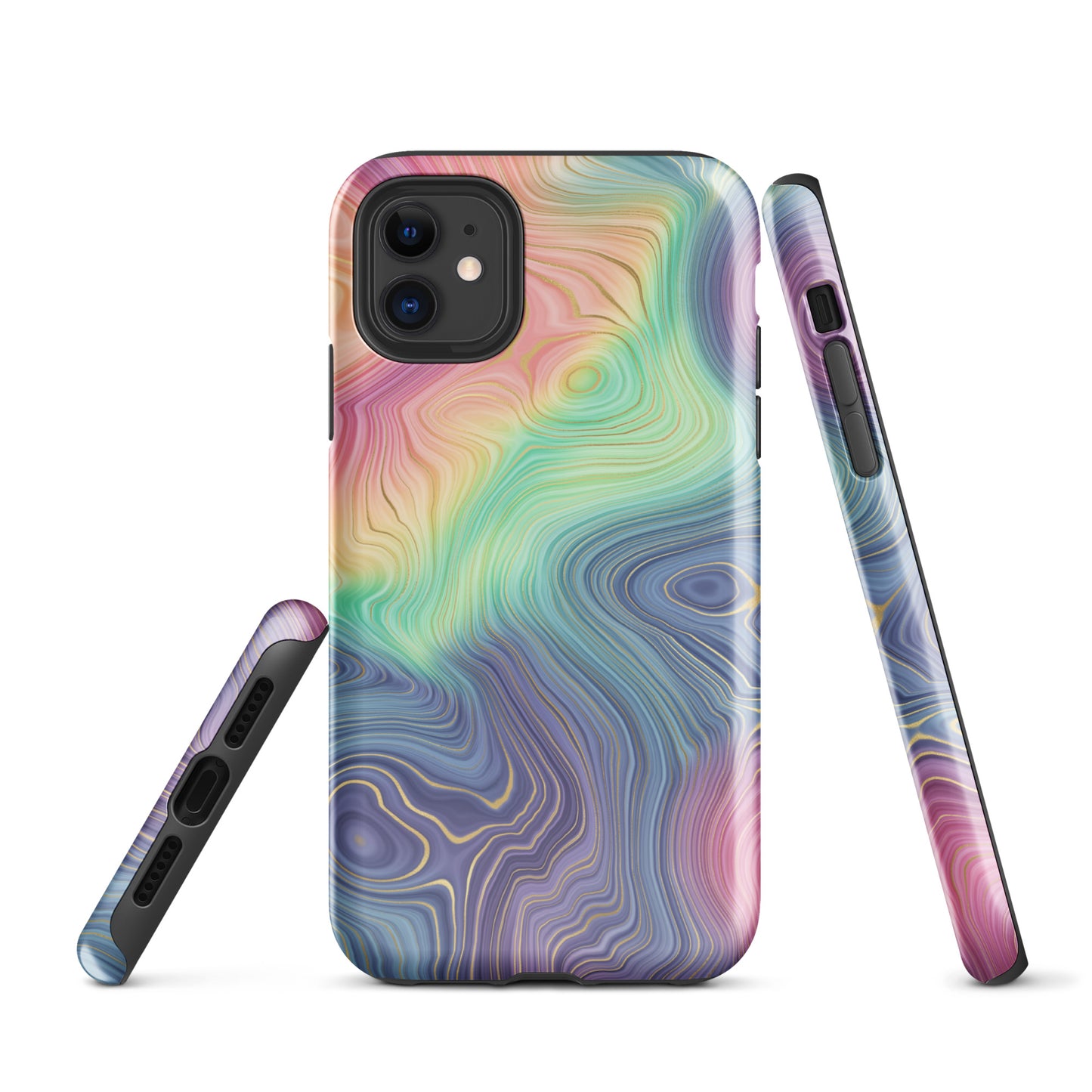 Tough Case for iPhone®- Rainbow Strata Pattern I