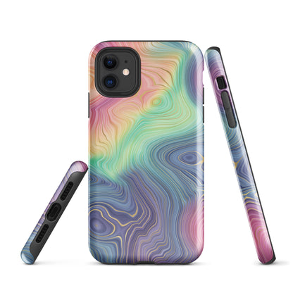 Tough Case for iPhone®- Rainbow Strata Pattern I