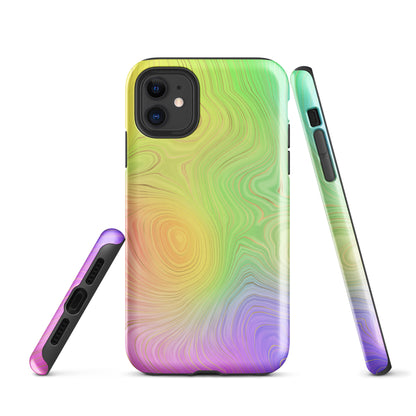Tough Case for iPhone®- Rainbow Strata Pattern II