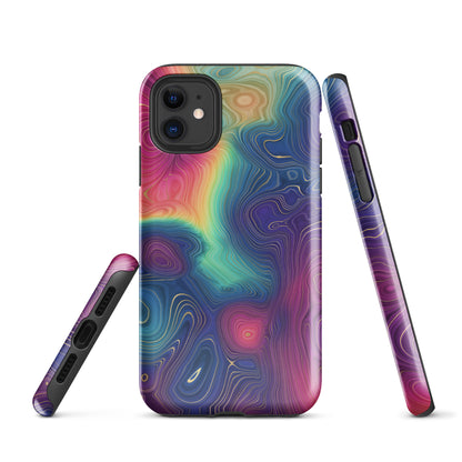Tough Case for iPhone®- Rainbow Strata Pattern III
