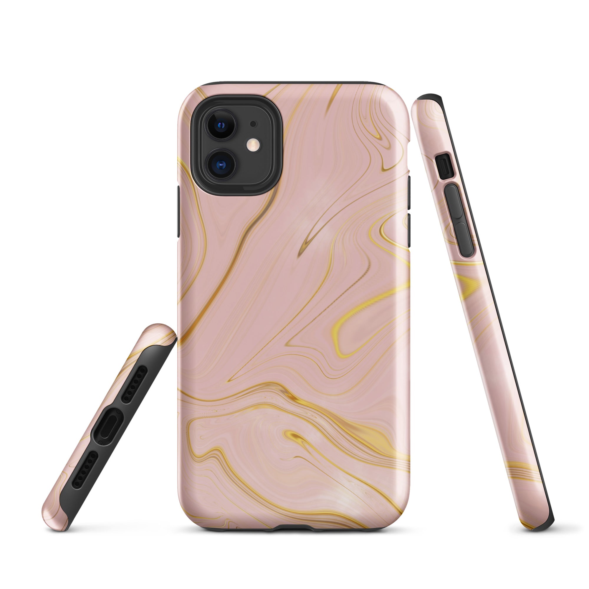 Tough Case for iPhone®- Liquid Gold Marble Pink
