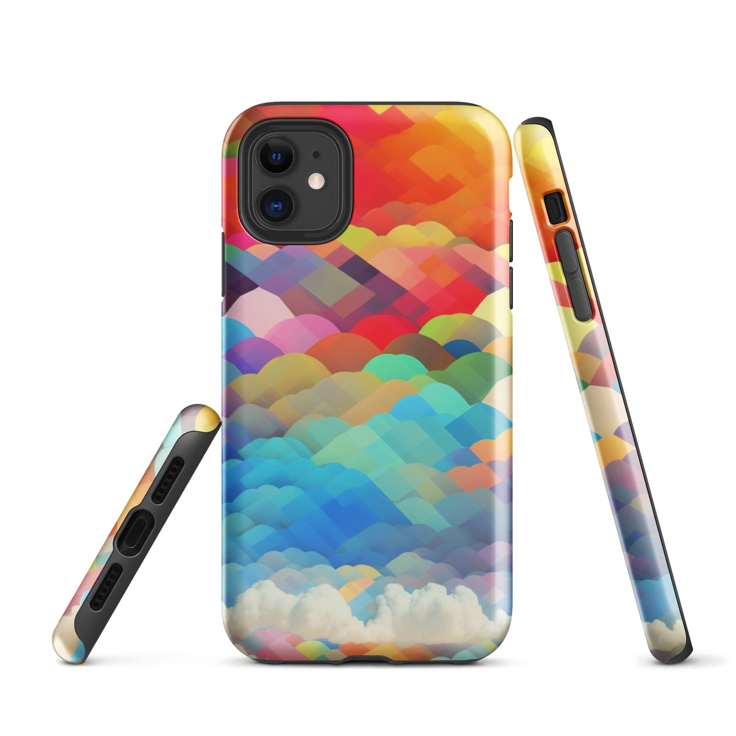 Tough Case for iPhone®- Rainbow Cloud Pattern II