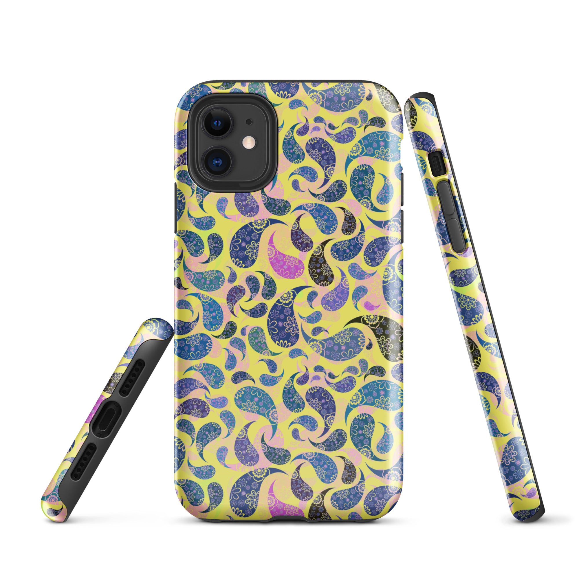 Tough Case for iPhone®- Paisley Dark Yellow