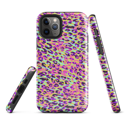 Tough Case for iPhone®- Zebra and Leopard Print Pink with Yellow