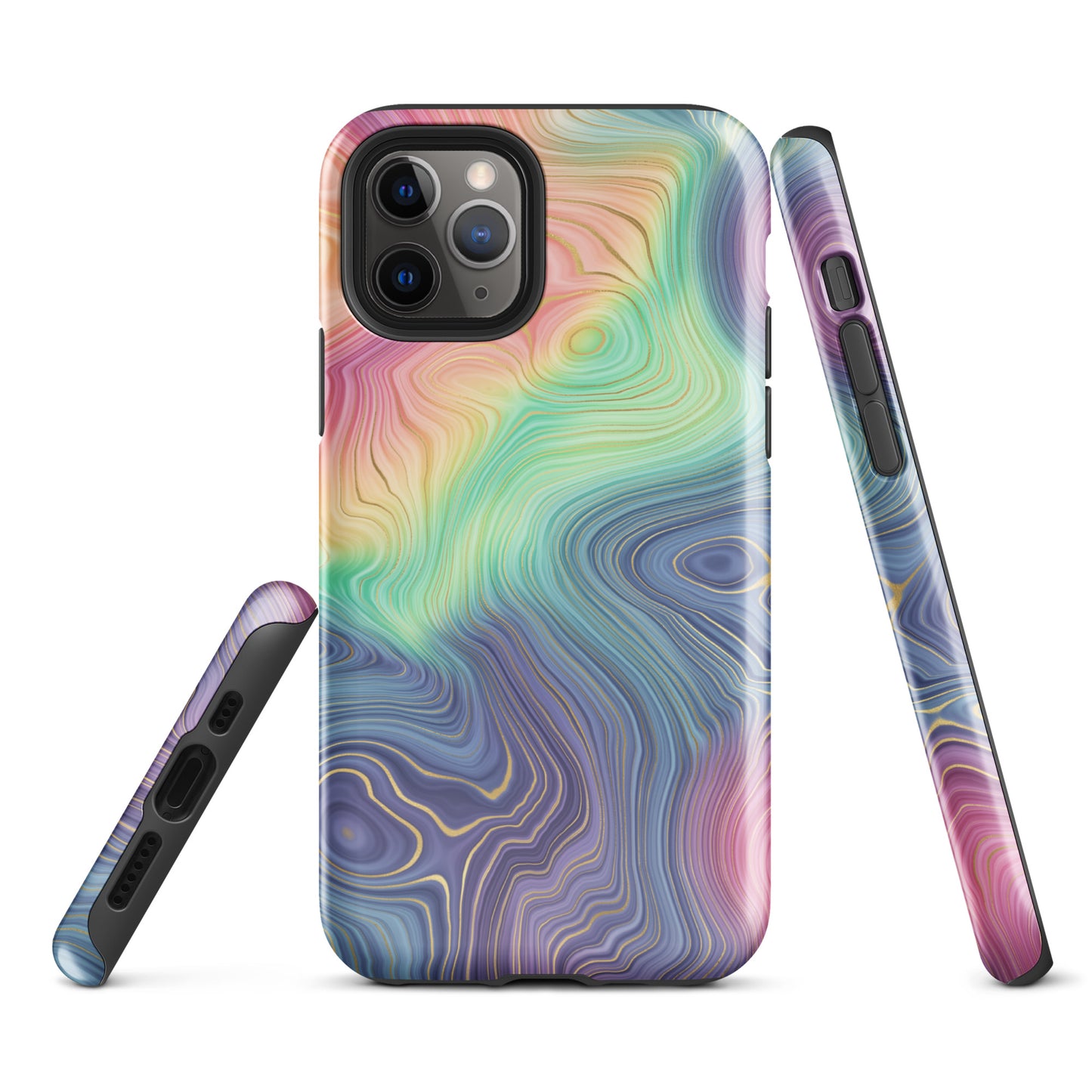 Tough Case for iPhone®- Rainbow Strata Pattern I