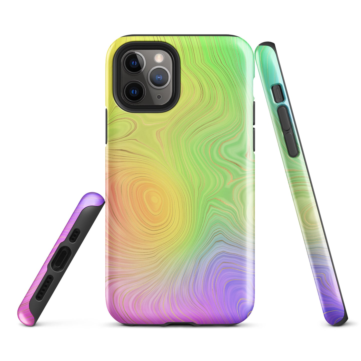 Tough Case for iPhone®- Rainbow Strata Pattern II