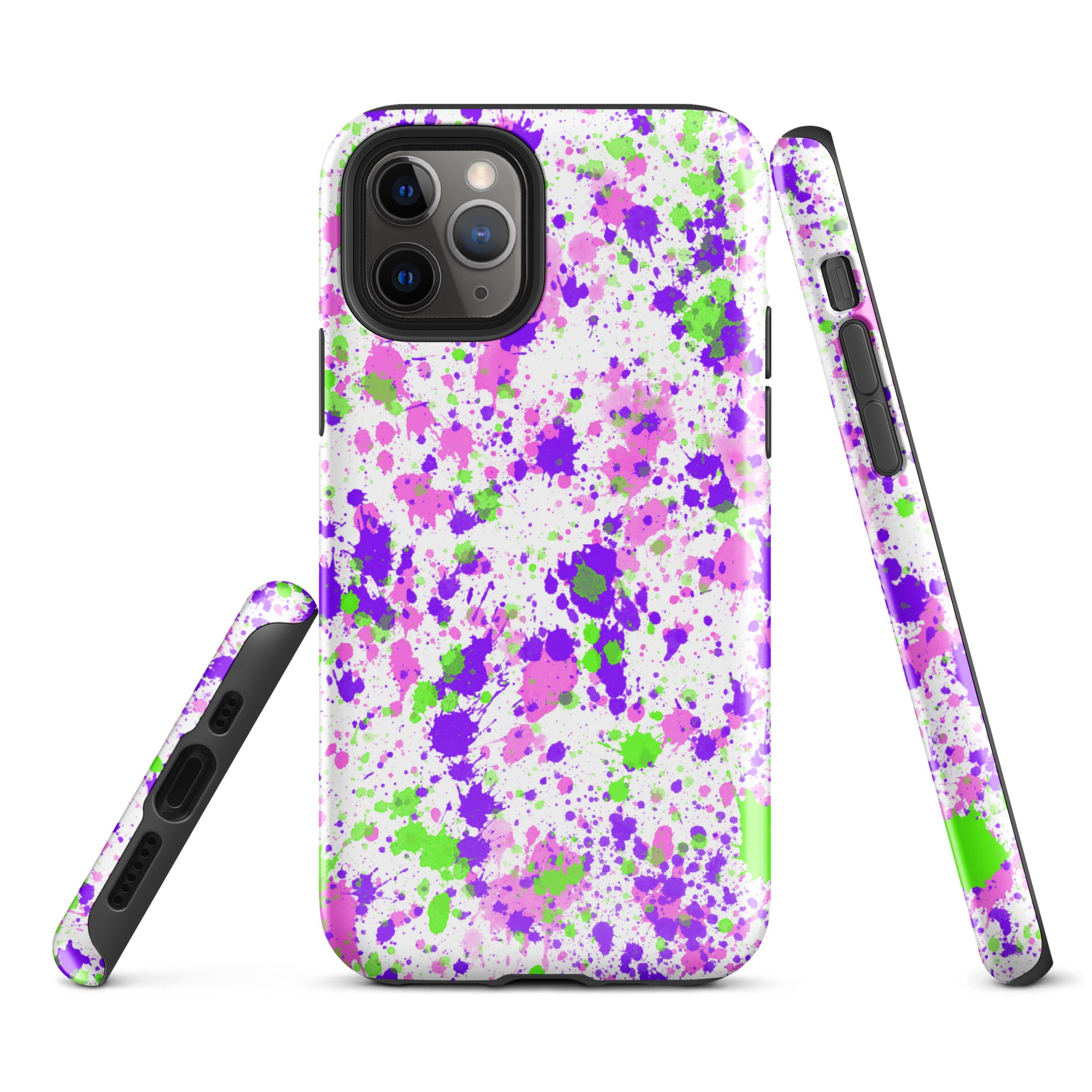 Tough Case for iPhone®- Paint Splatter Purple