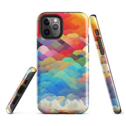 Tough Case for iPhone®- Rainbow Cloud Pattern II