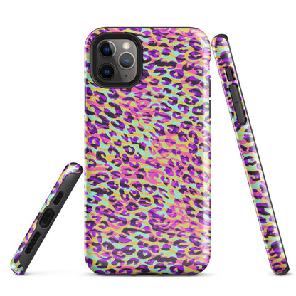 Tough Case for iPhone®- Zebra and Leopard Print Pink with Yellow