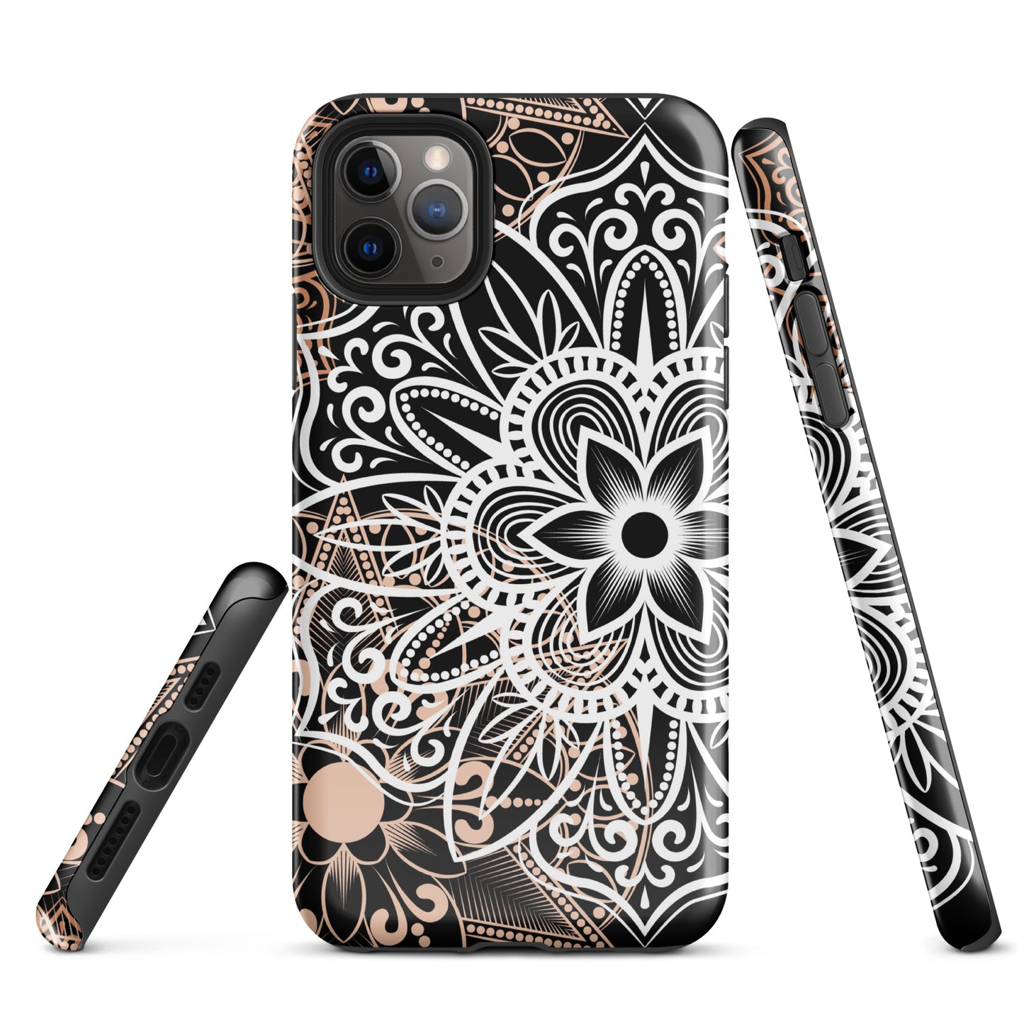Tough Case for iPhone®- Brown and Black Mandala