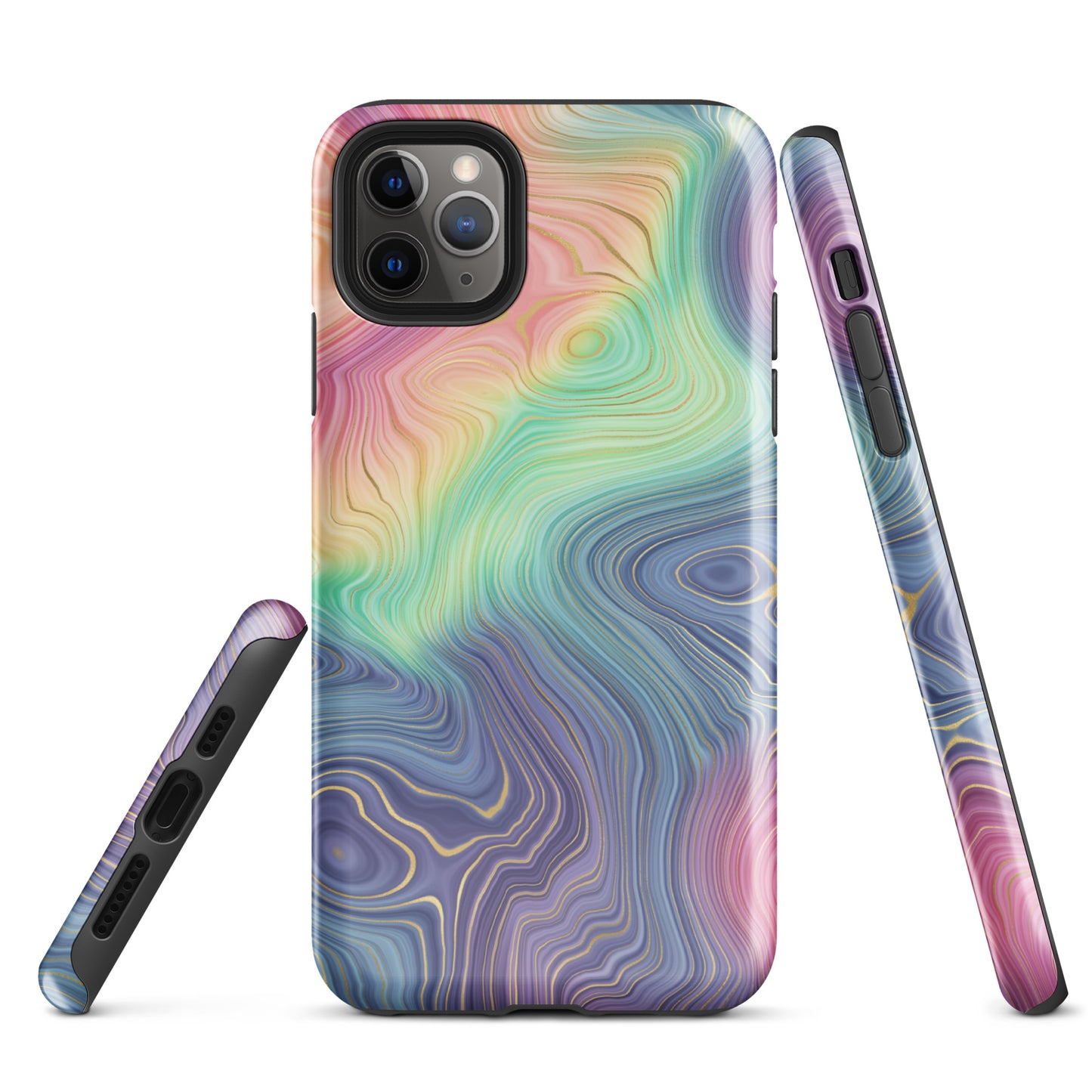Tough Case for iPhone®- Rainbow Strata Pattern I