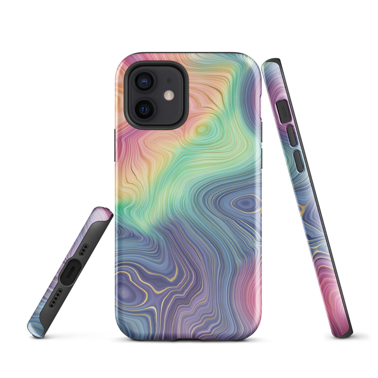 Tough Case for iPhone®- Rainbow Strata Pattern I