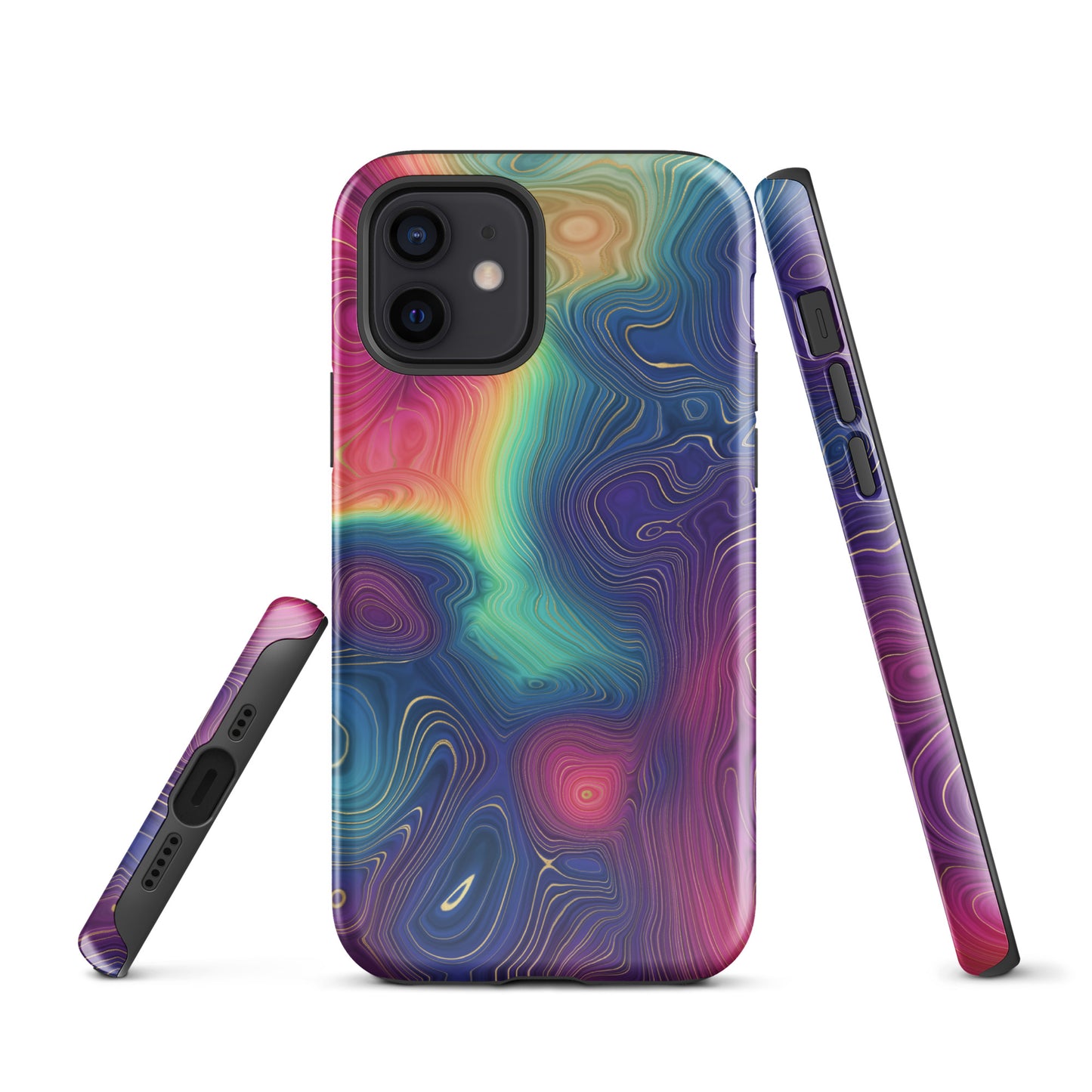 Tough Case for iPhone®- Rainbow Strata Pattern III