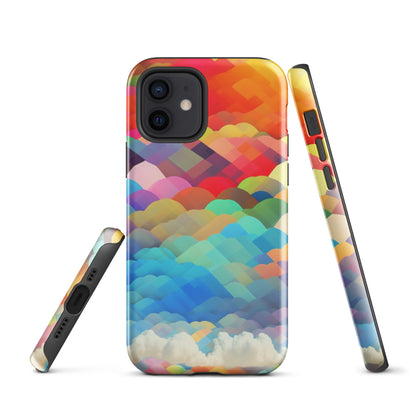 Tough Case for iPhone®- Rainbow Cloud Pattern II