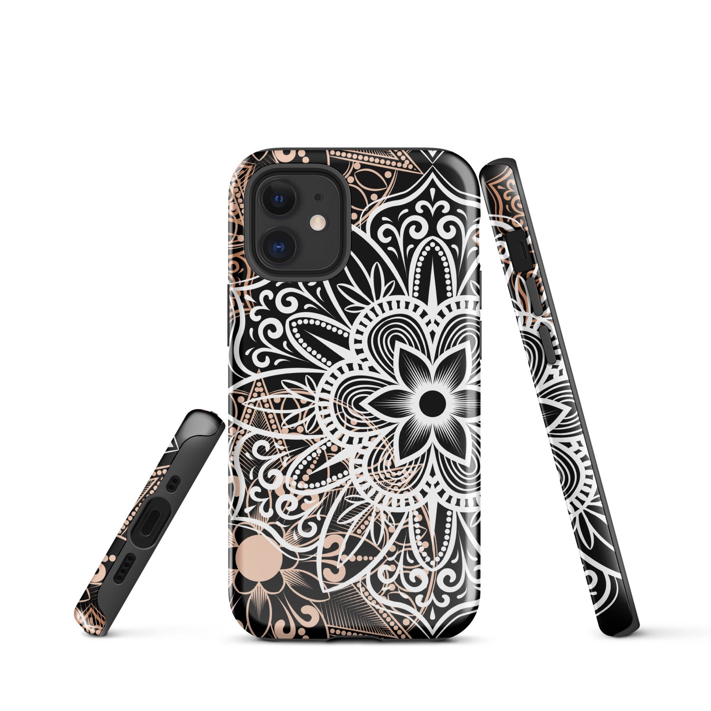 Tough Case for iPhone®- Brown and Black Mandala