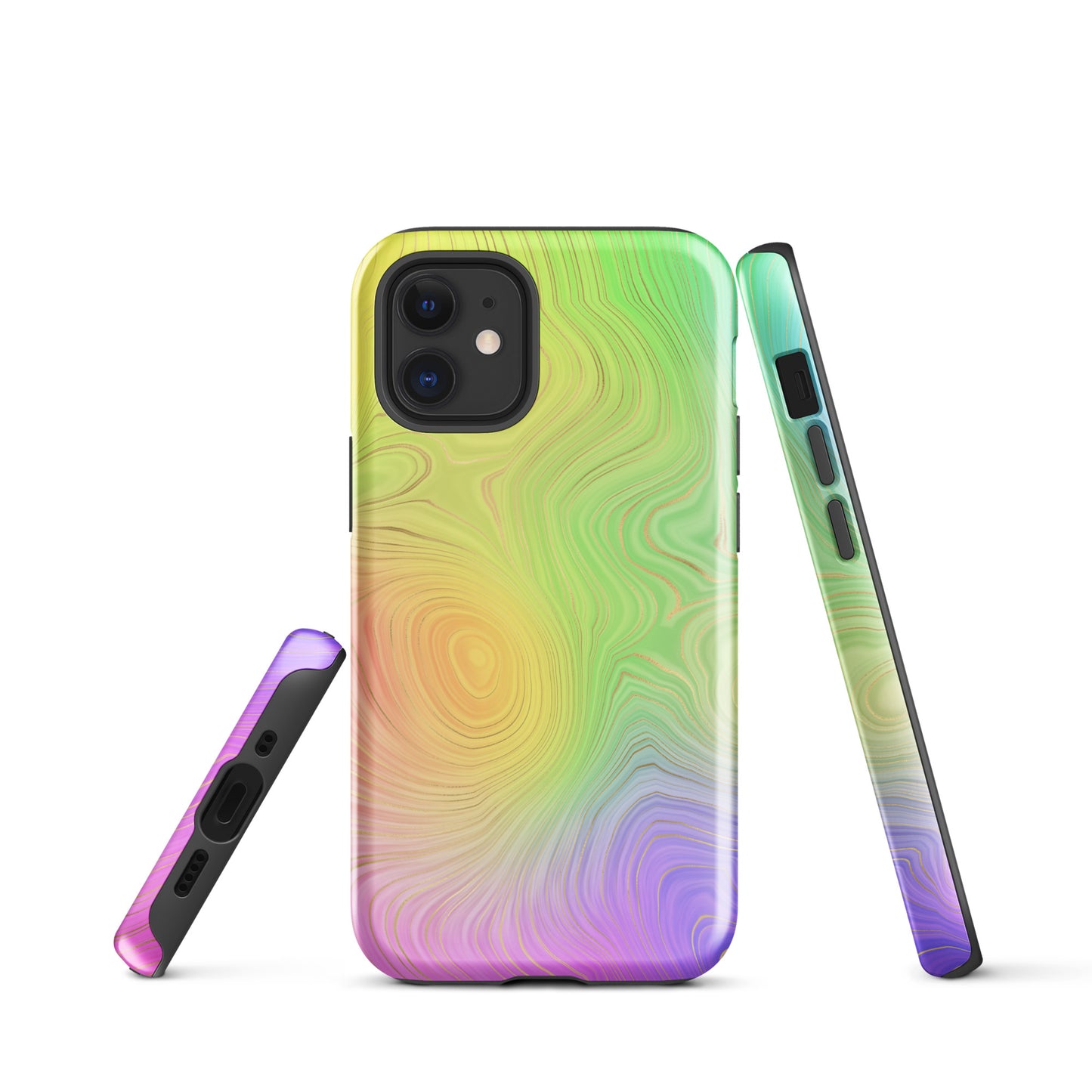 Tough Case for iPhone®- Rainbow Strata Pattern II