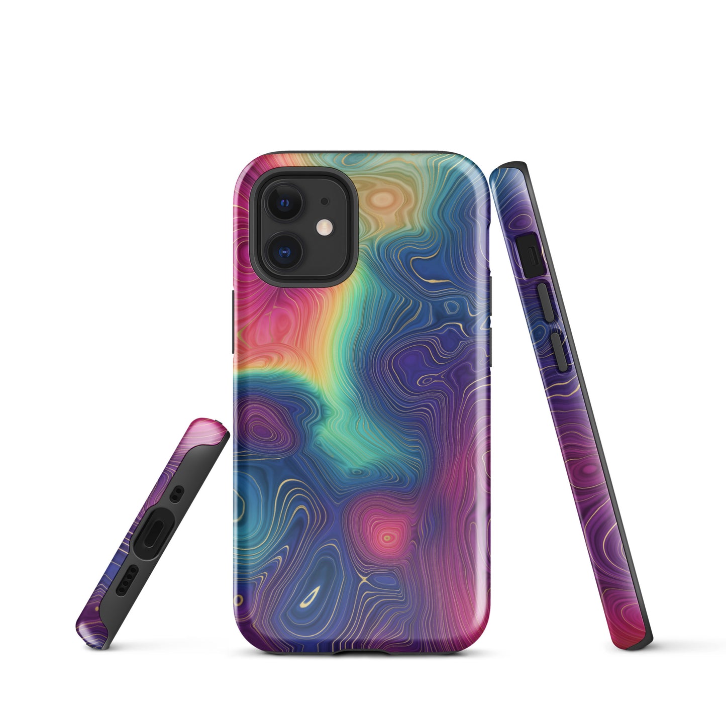 Tough Case for iPhone®- Rainbow Strata Pattern III