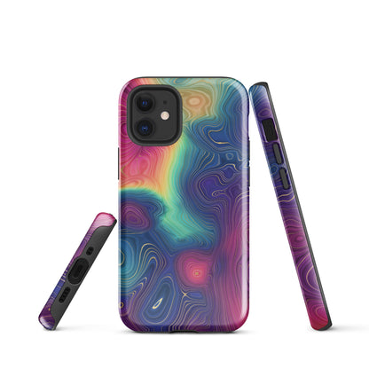 Tough Case for iPhone®- Rainbow Strata Pattern III