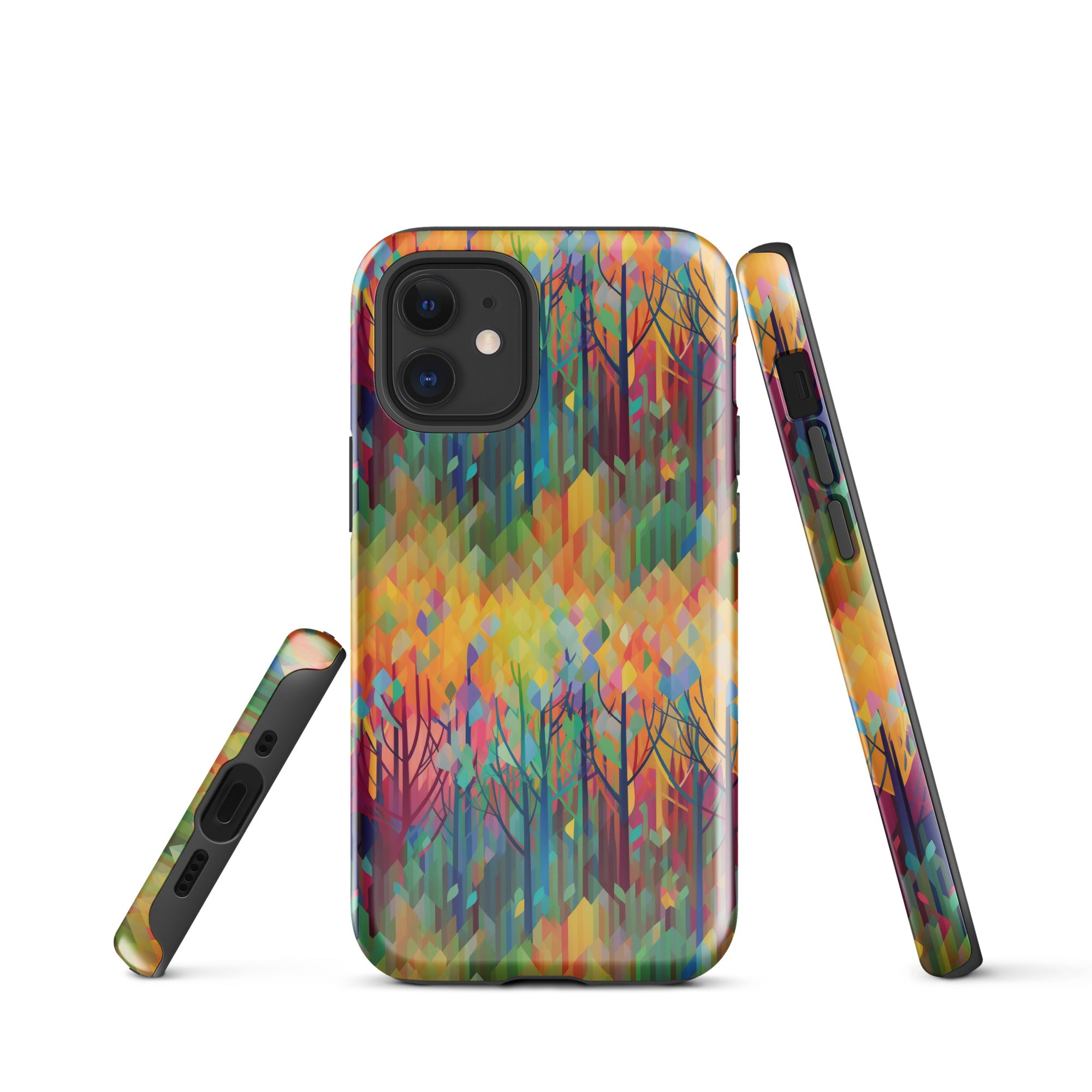 Tough Case for iPhone®- Rainbow Forest Pattern 04