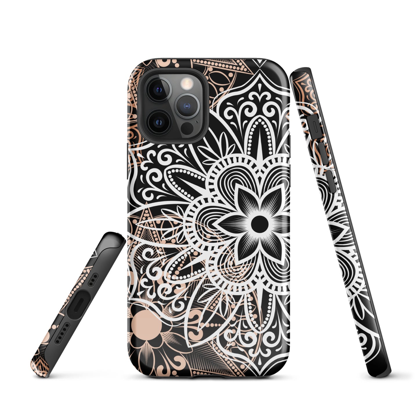 Tough Case for iPhone®- Brown and Black Mandala