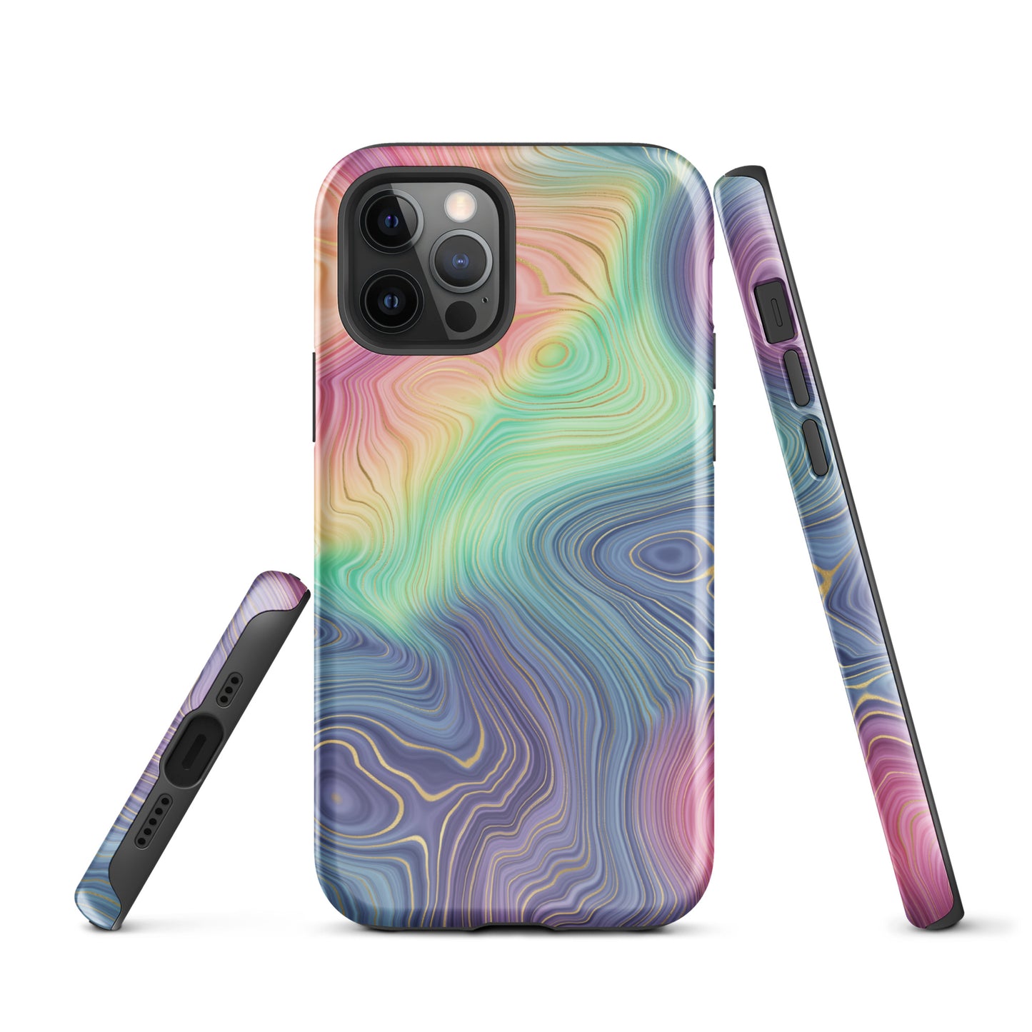 Tough Case for iPhone®- Rainbow Strata Pattern I