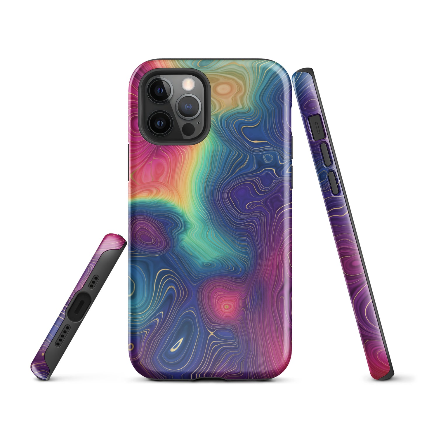 Tough Case for iPhone®- Rainbow Strata Pattern III