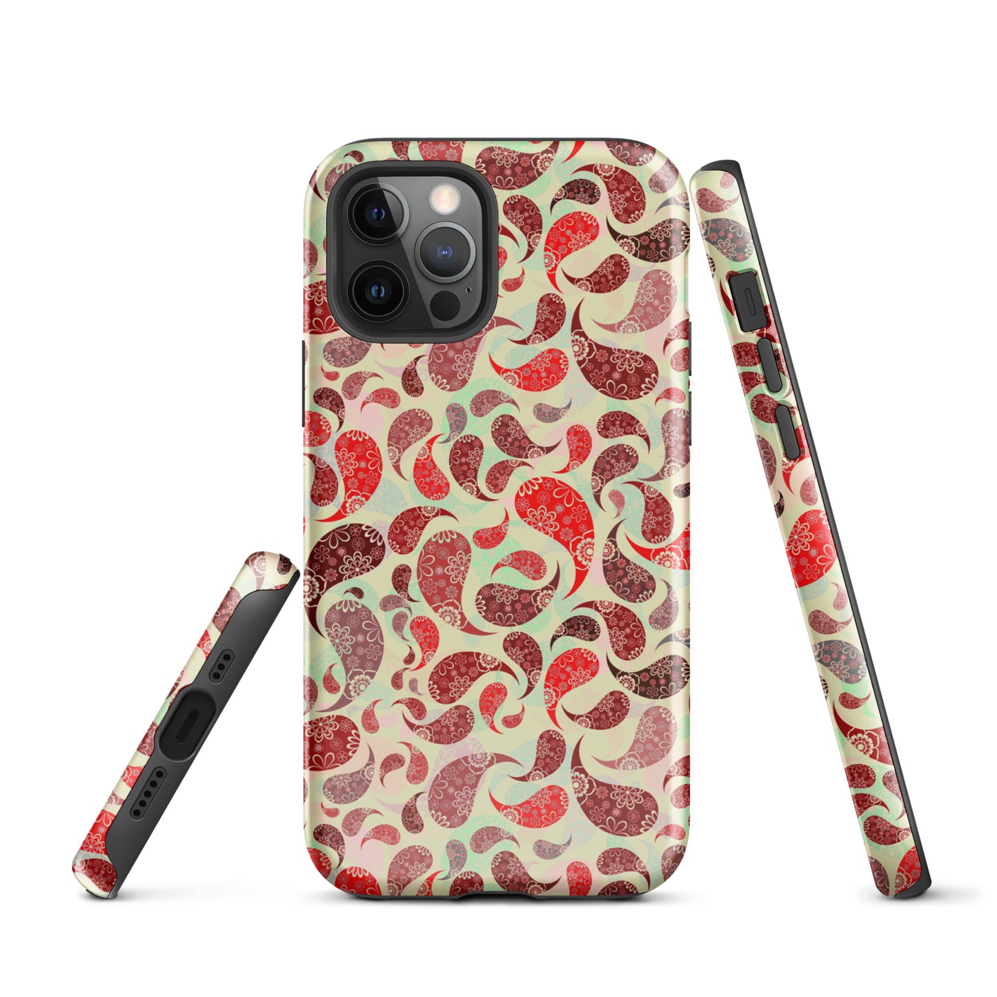 Tough Case for iPhone®- Paisley Red