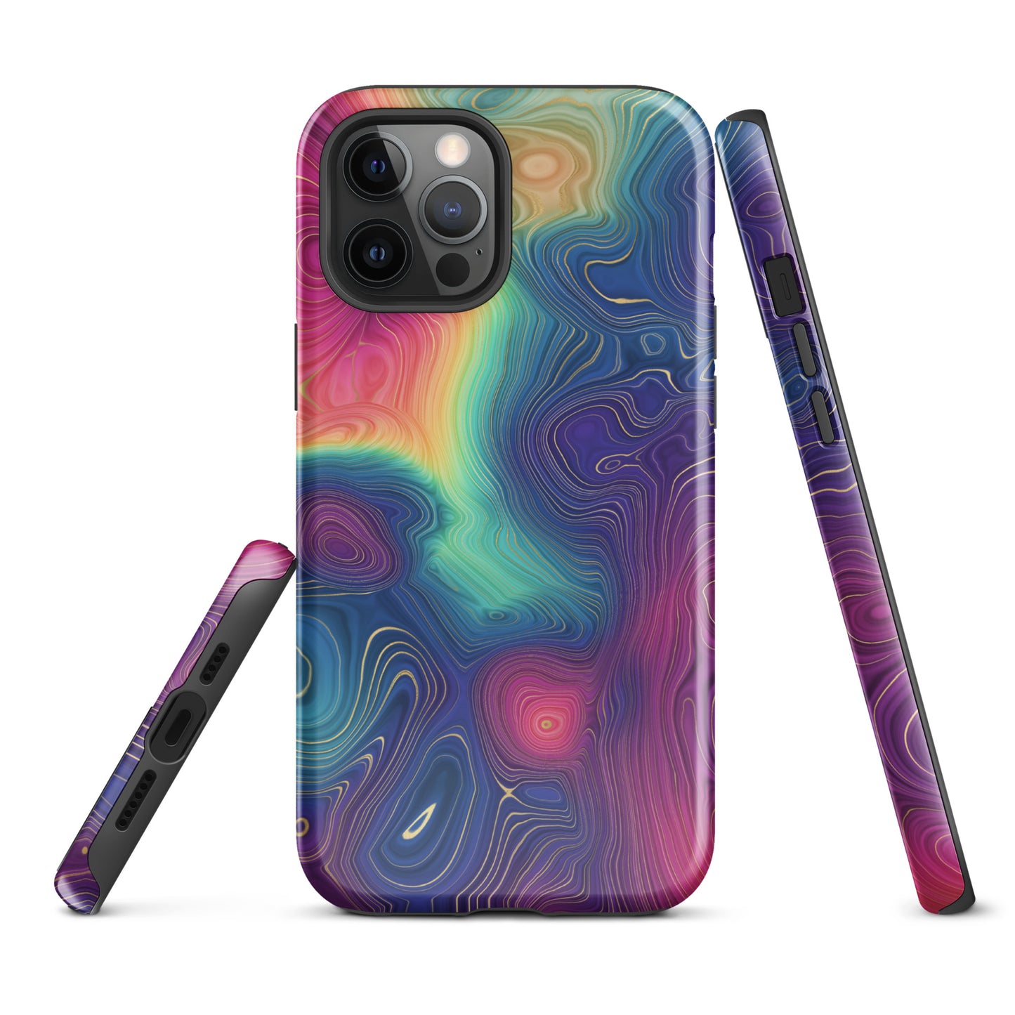 Tough Case for iPhone®- Rainbow Strata Pattern III