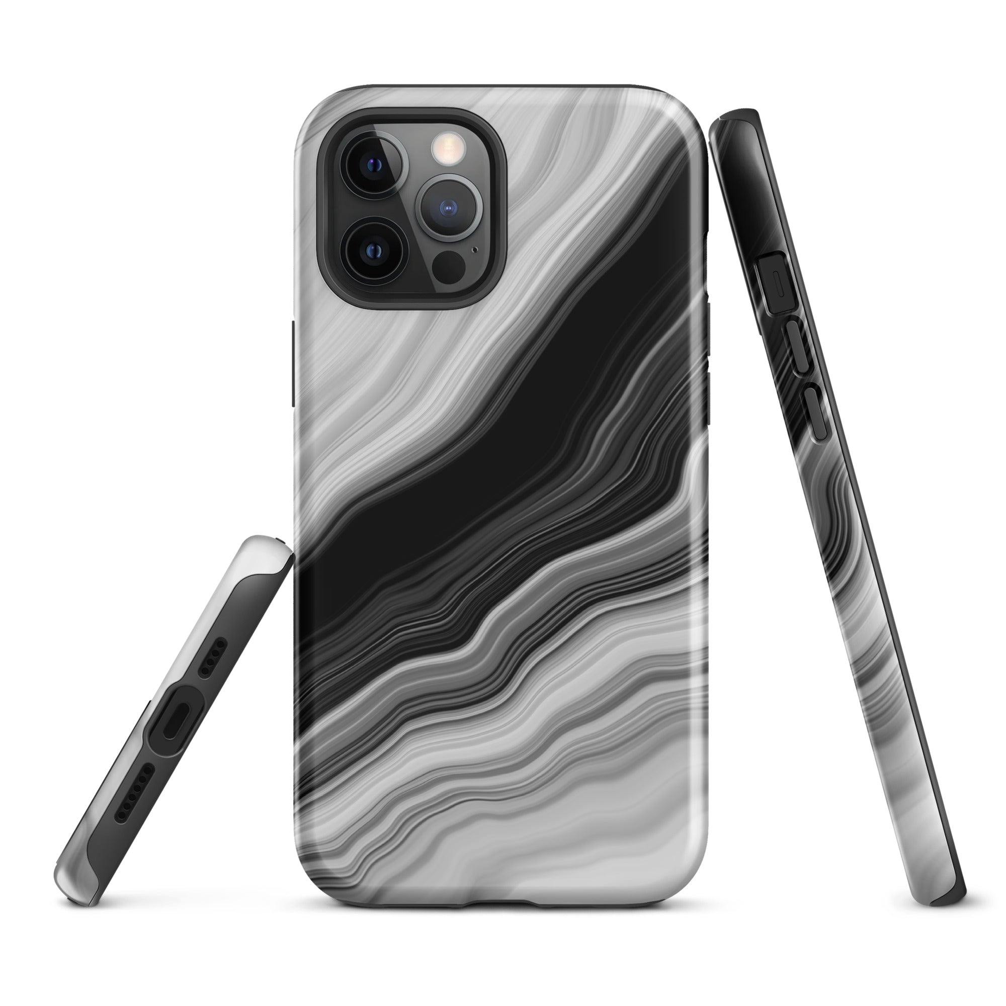 Tough Case for iPhone®- Liquid Marble Black