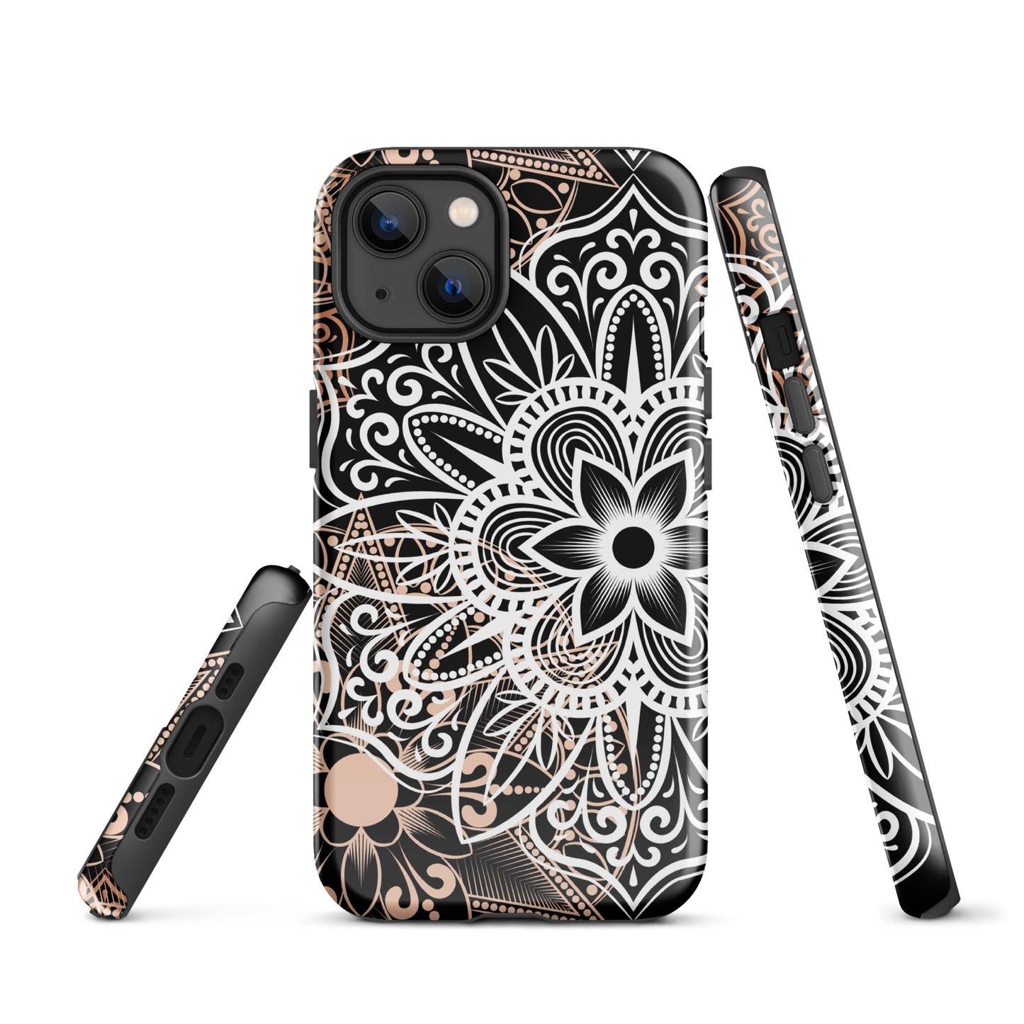 Tough Case for iPhone®- Brown and Black Mandala
