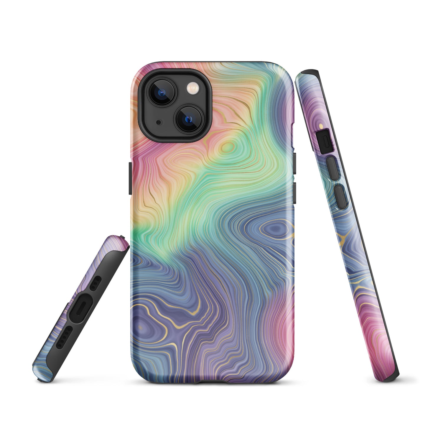 Tough Case for iPhone®- Rainbow Strata Pattern I