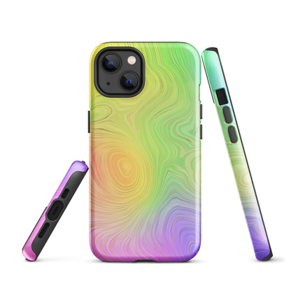Tough Case for iPhone®- Rainbow Strata Pattern II