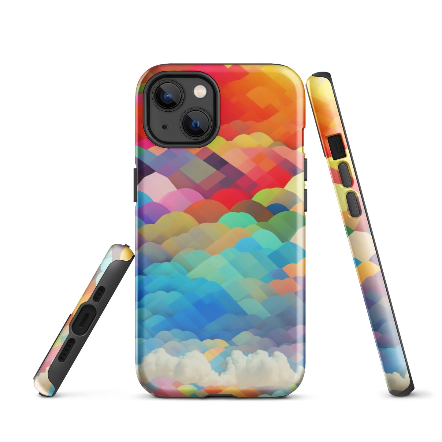 Tough Case for iPhone®- Rainbow Cloud Pattern II